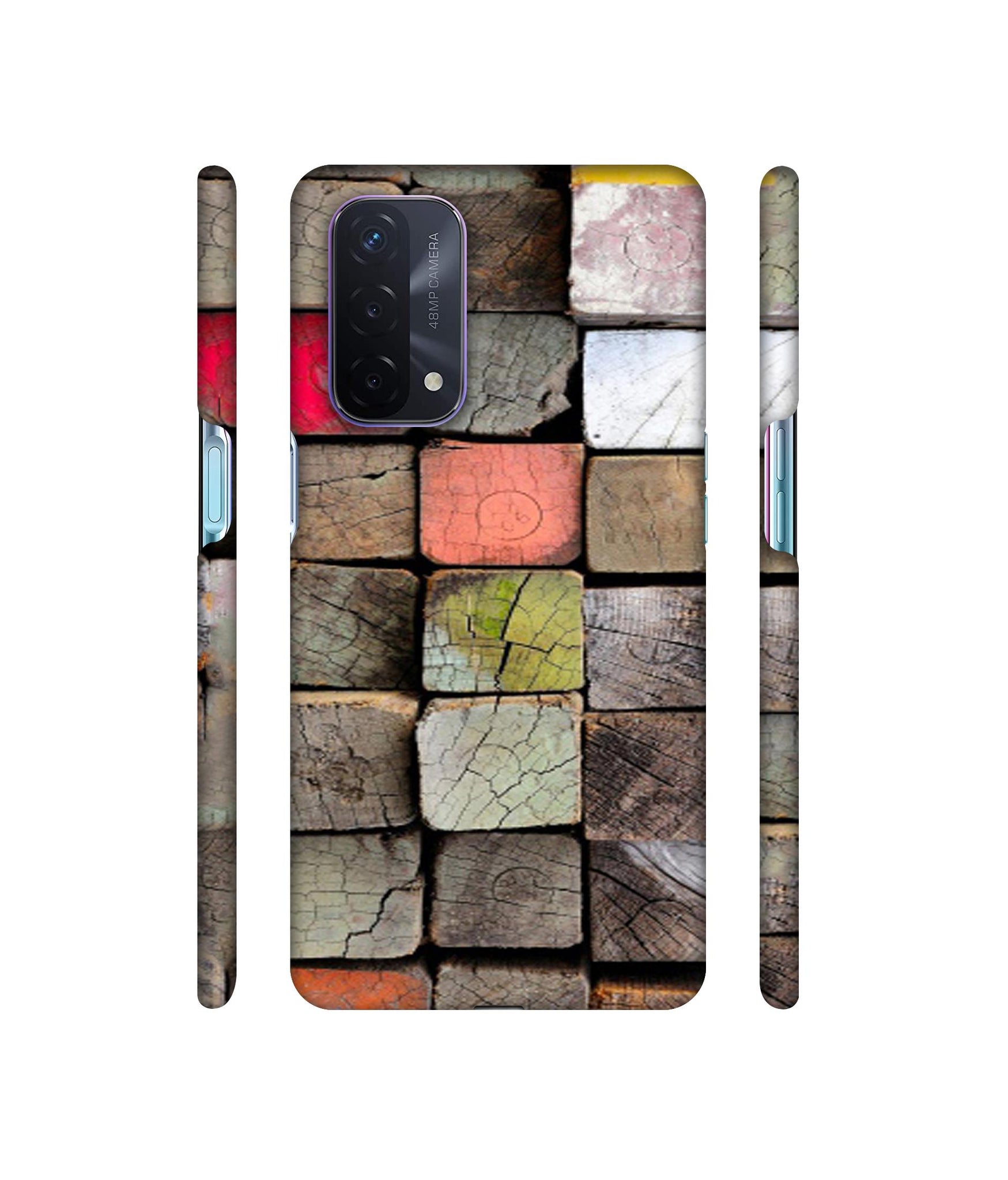 Wood Lumber Paint Designer Hard Back Cover for Oppo A74 5G