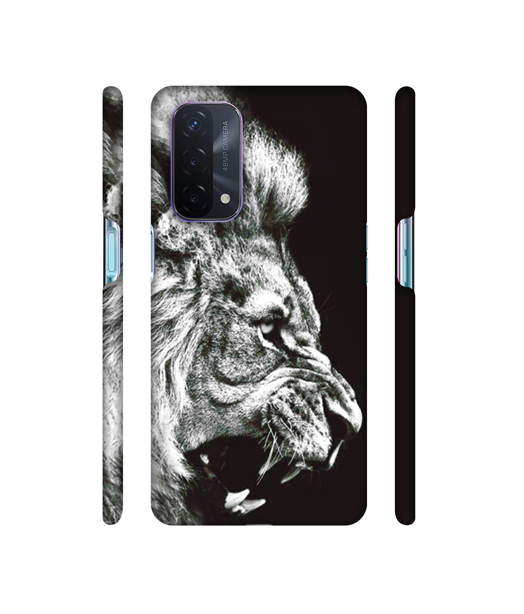 Angry Lion Designer Hard Back Cover for Oppo A74 5G