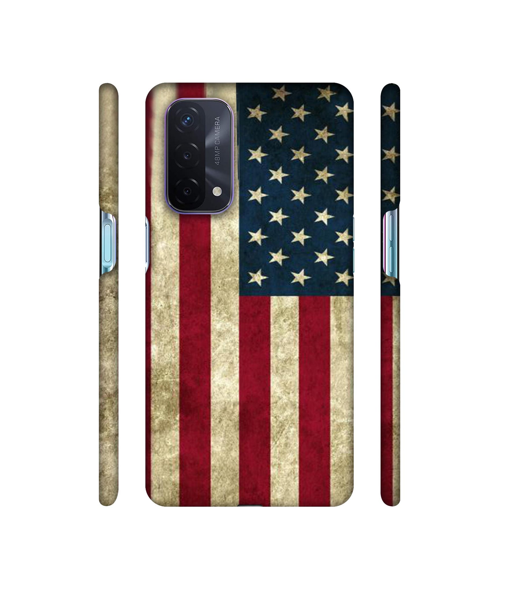 Vingate USA Flag Designer Hard Back Cover for Oppo A74 5G