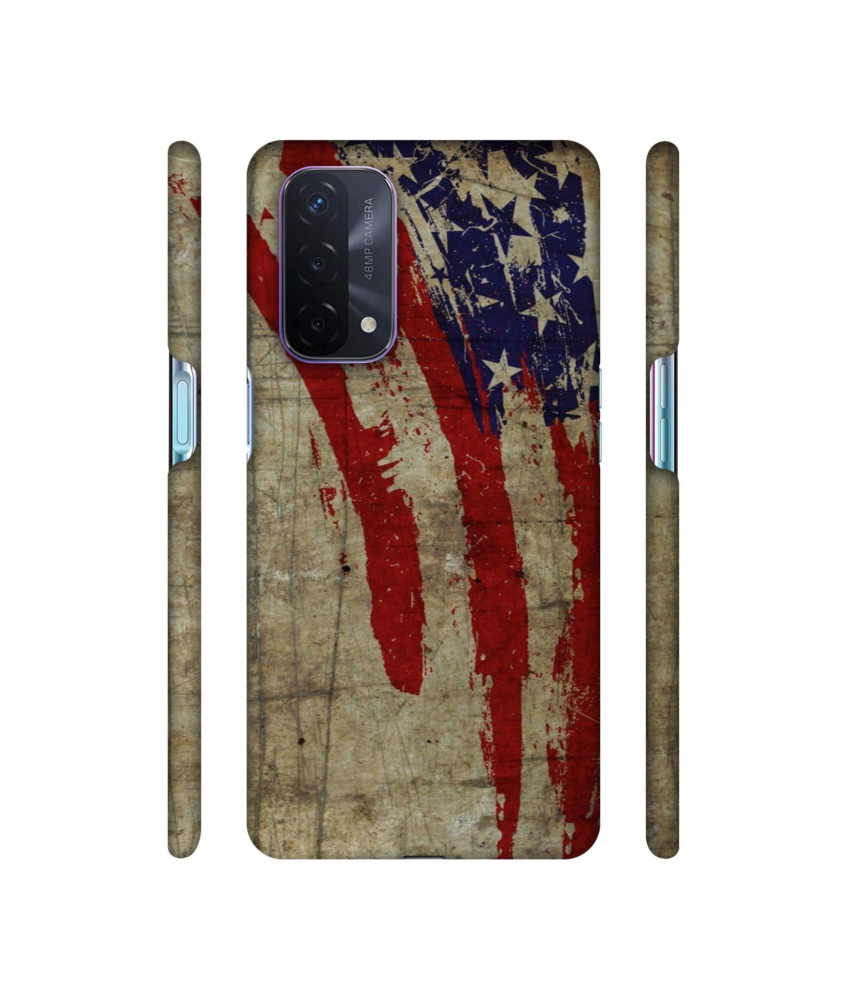 Vintage American Flag Designer Hard Back Cover for Oppo A74 5G