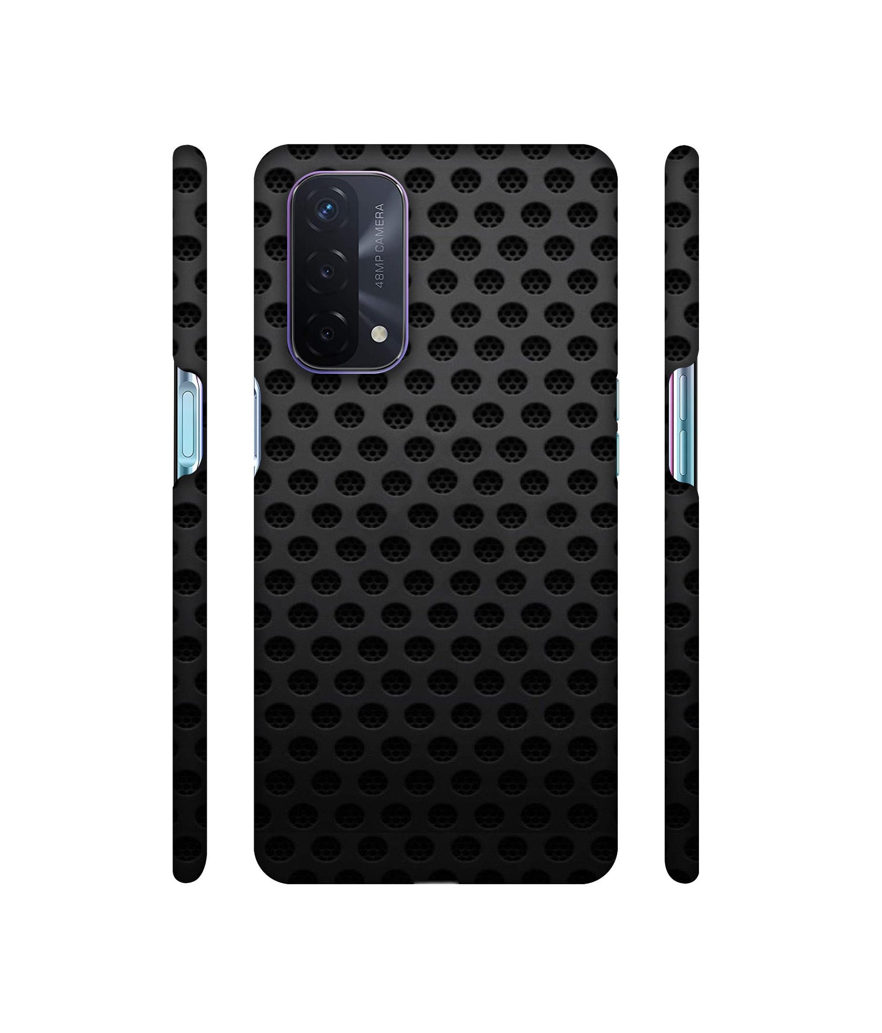 Black Circle Designer Hard Back Cover for Oppo A74 5G