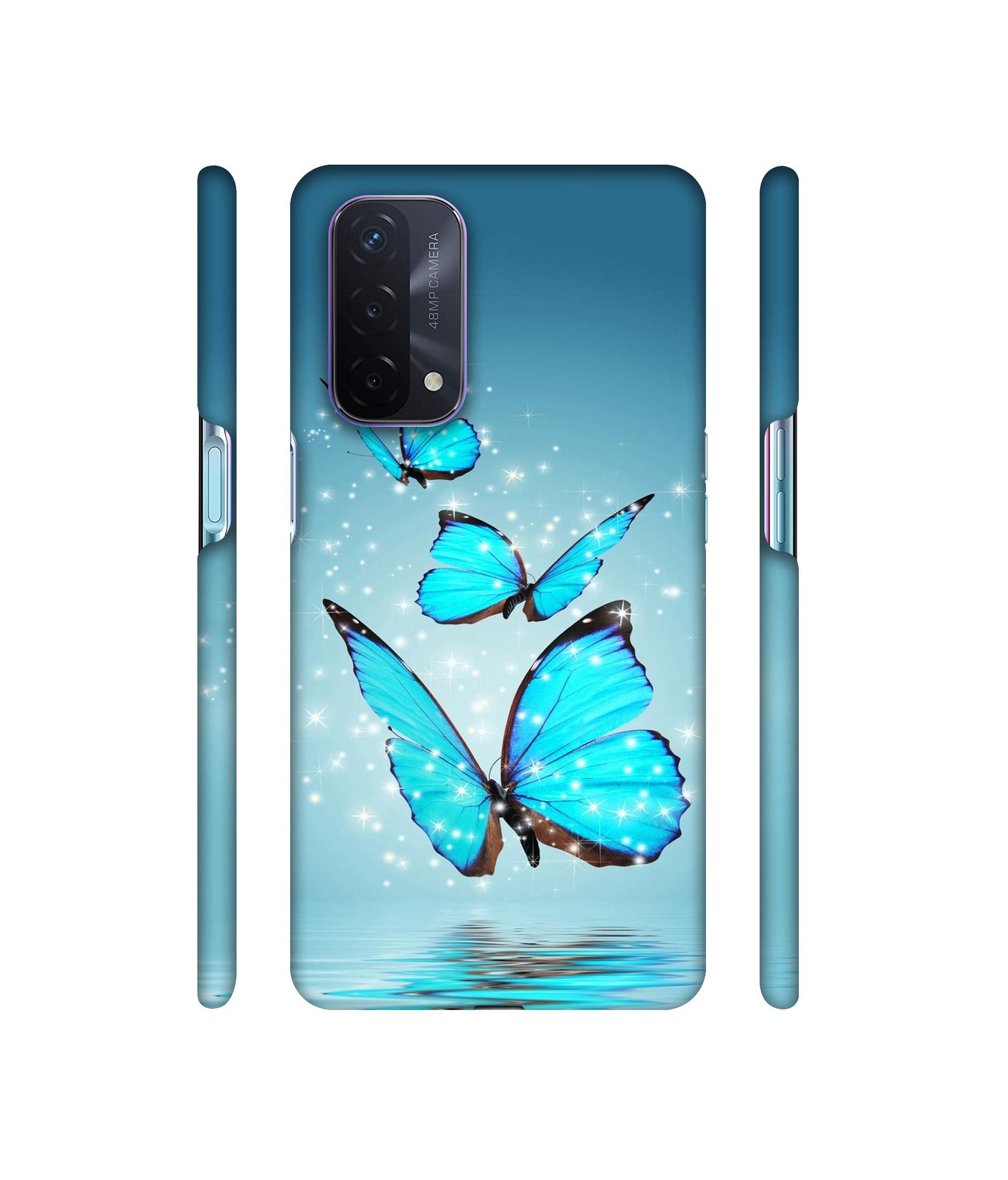 Flying Butterflies Designer Hard Back Cover for Oppo A74 5G