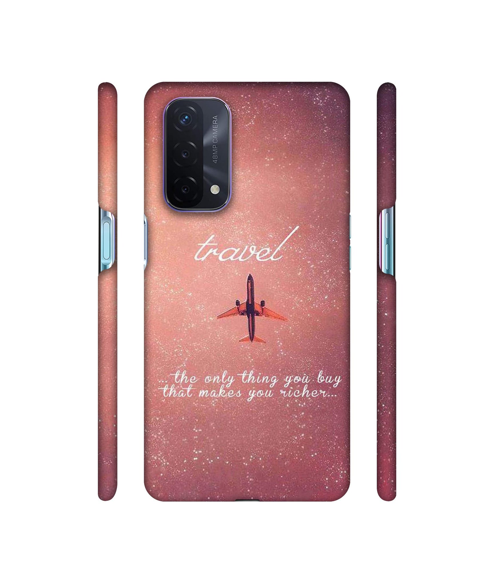 Travel with Plane Designer Hard Back Cover for Oppo A74 5G