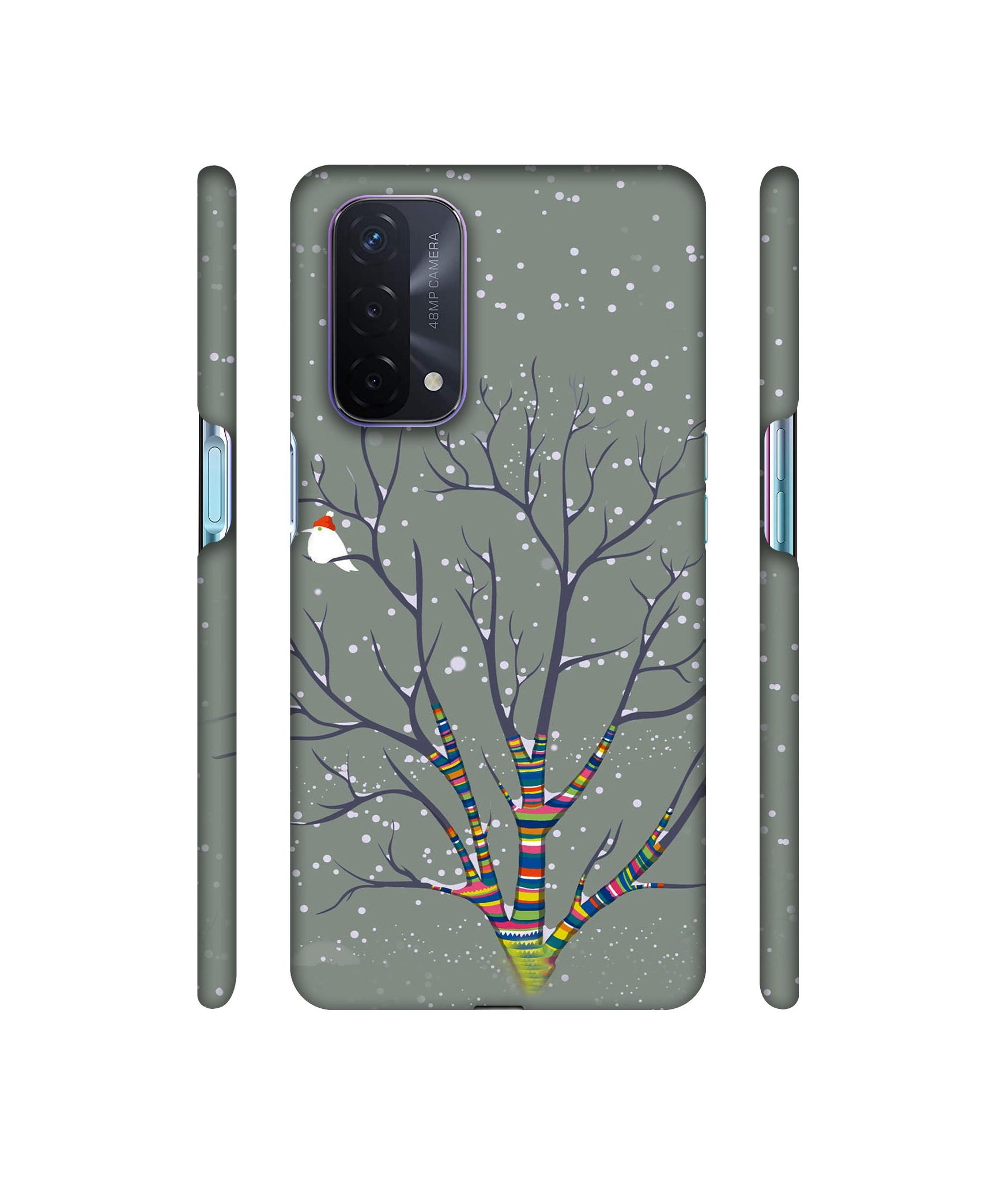 Winter Pattern Print Designer Hard Back Cover for Oppo A74 5G