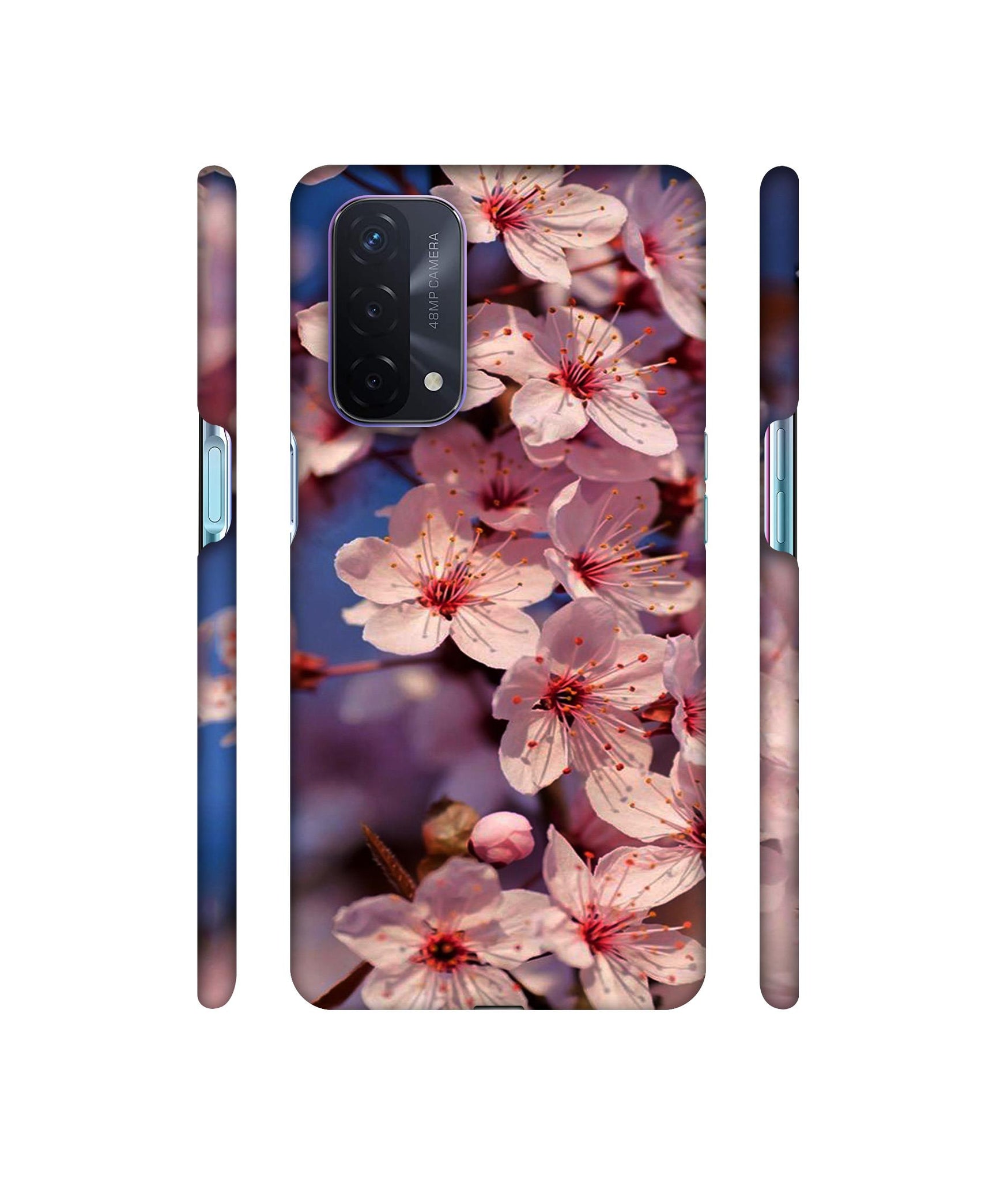 Pink Flowers Pattern Designer Hard Back Cover for Oppo A74 5G