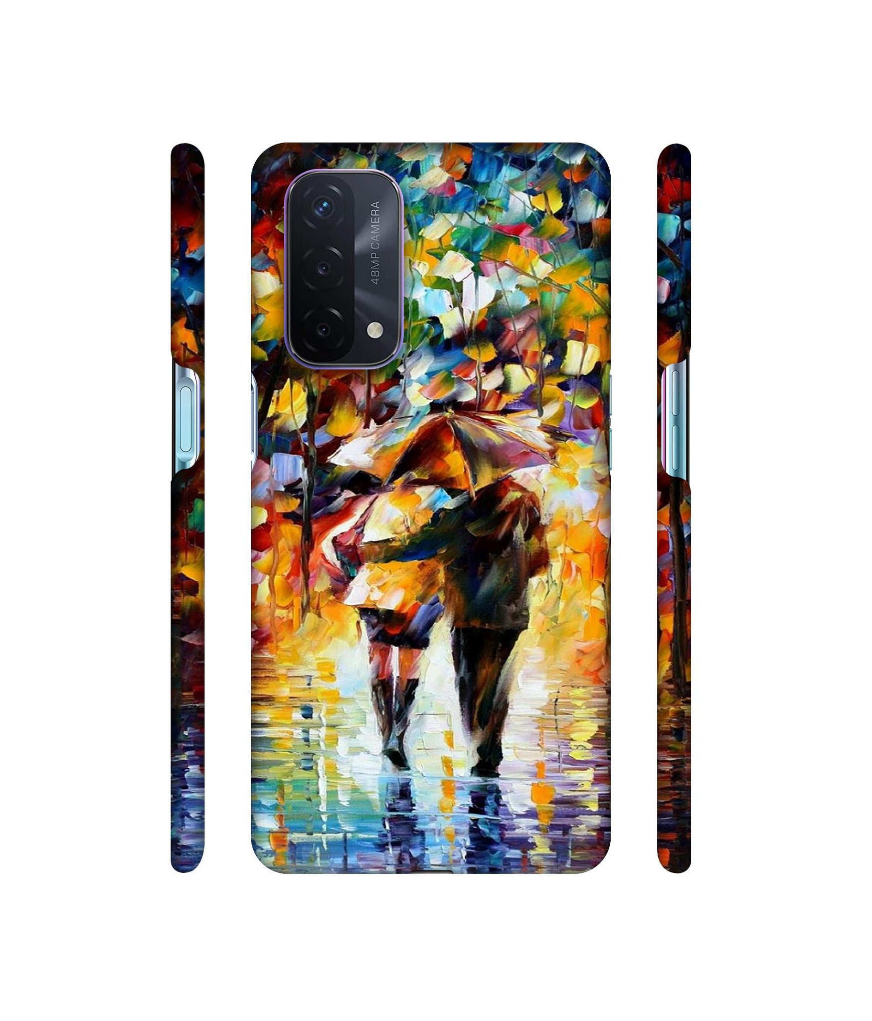 Paint Couple Pattern Designer Hard Back Cover for Oppo A74 5G