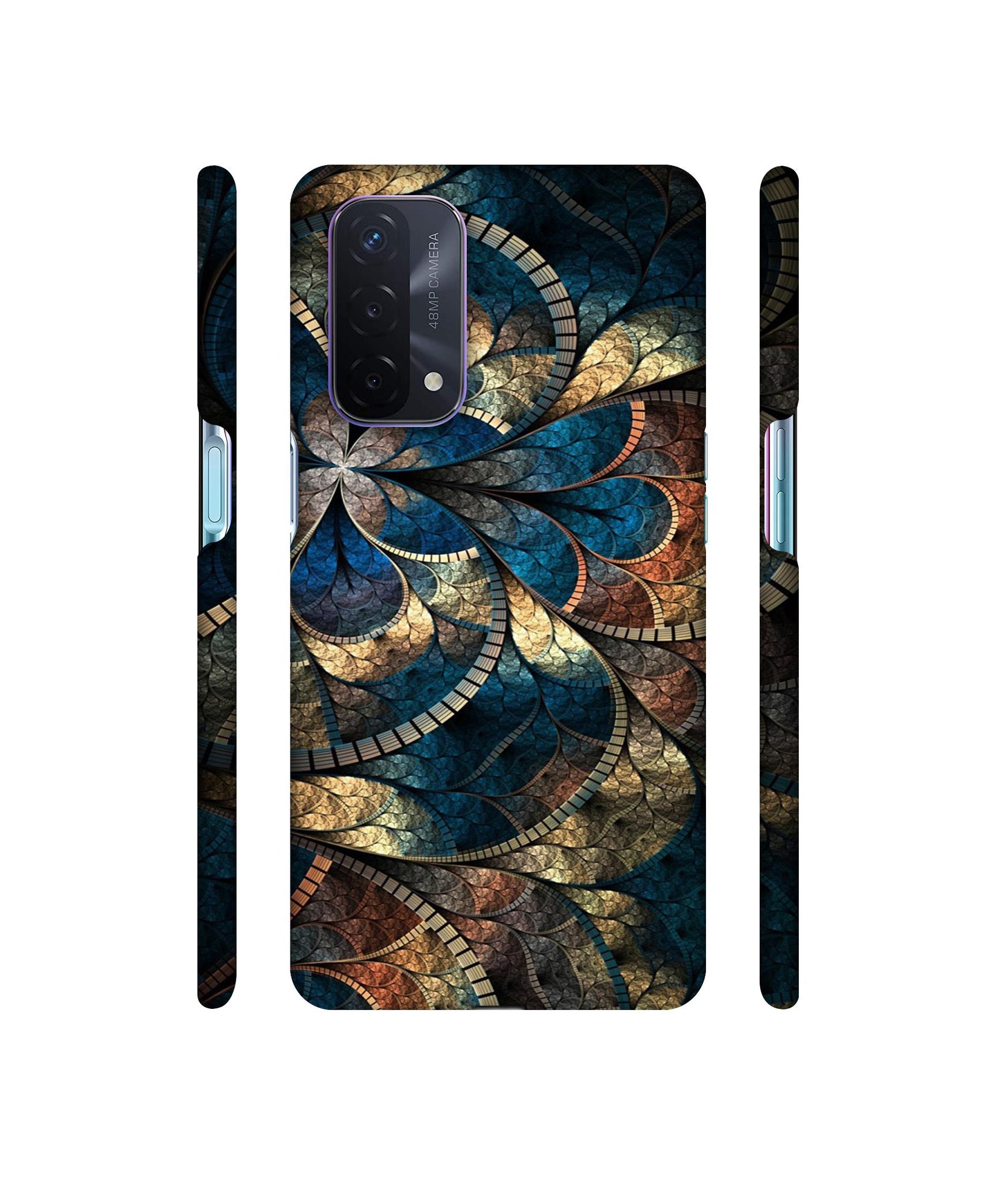 Fractional Pattern Designer Hard Back Cover for Oppo A74 5G