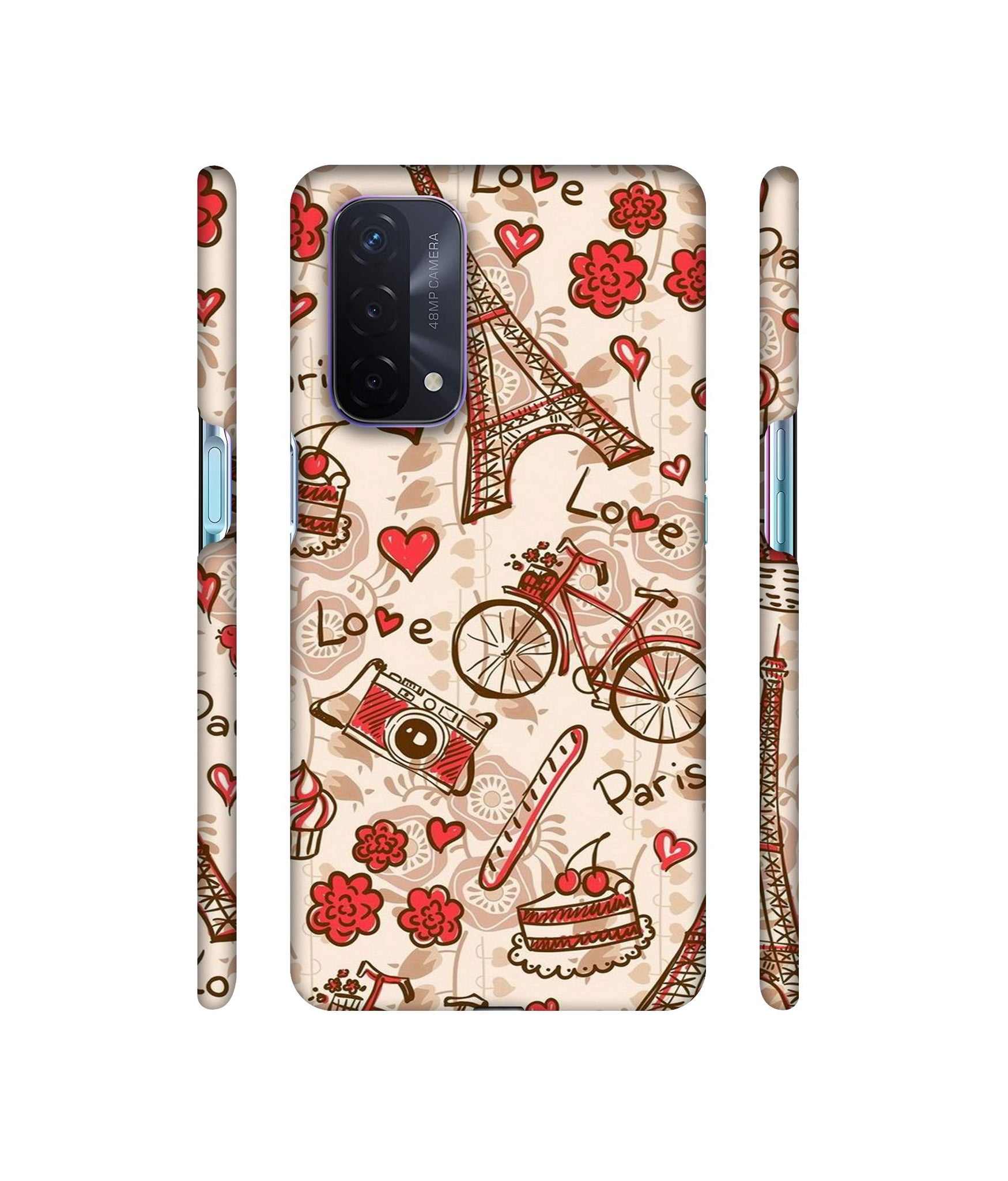 Vintage Paris Designer Hard Back Cover for Oppo A74 5G