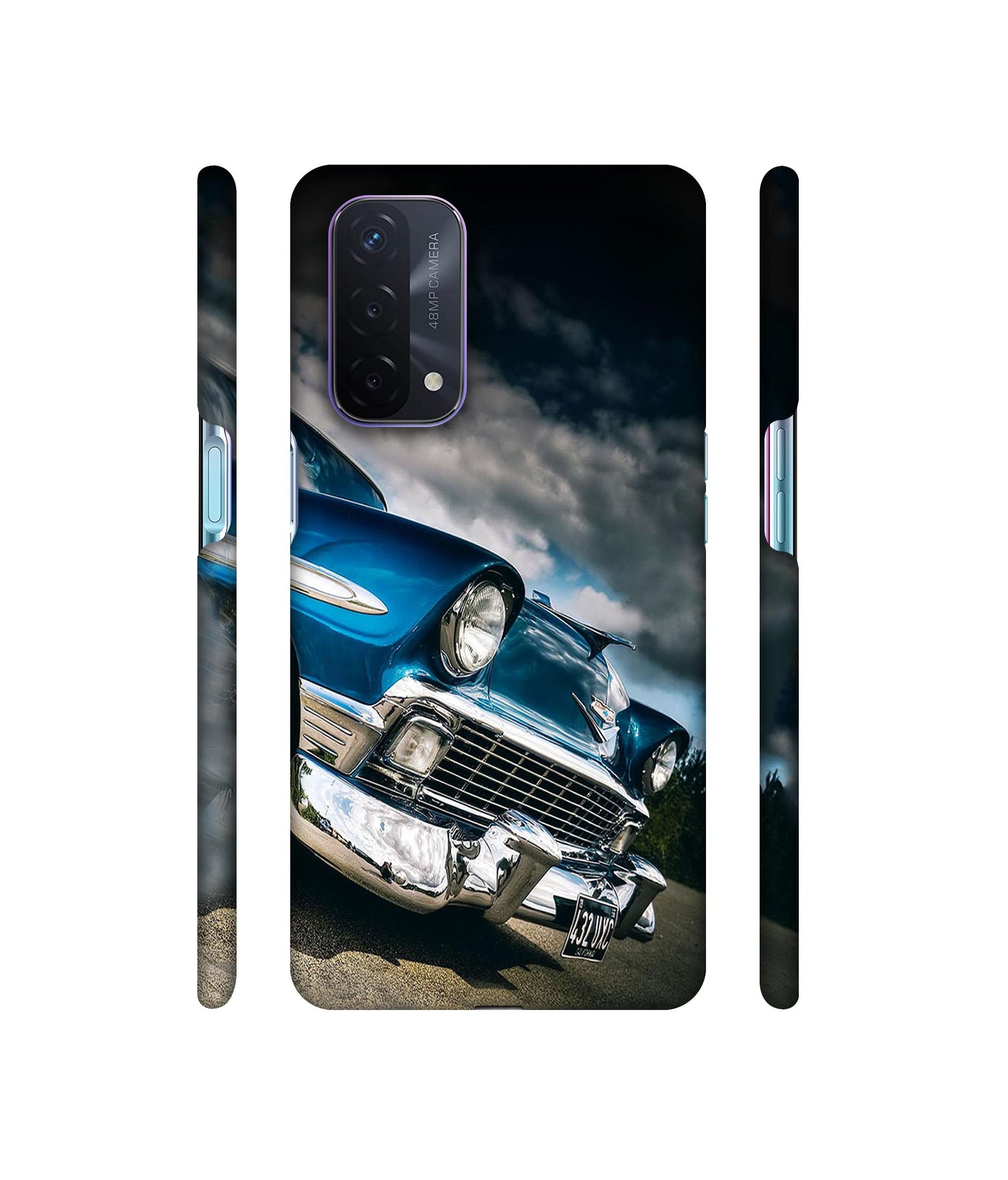 Vintage Car Pattern Designer Hard Back Cover for Oppo A74 5G