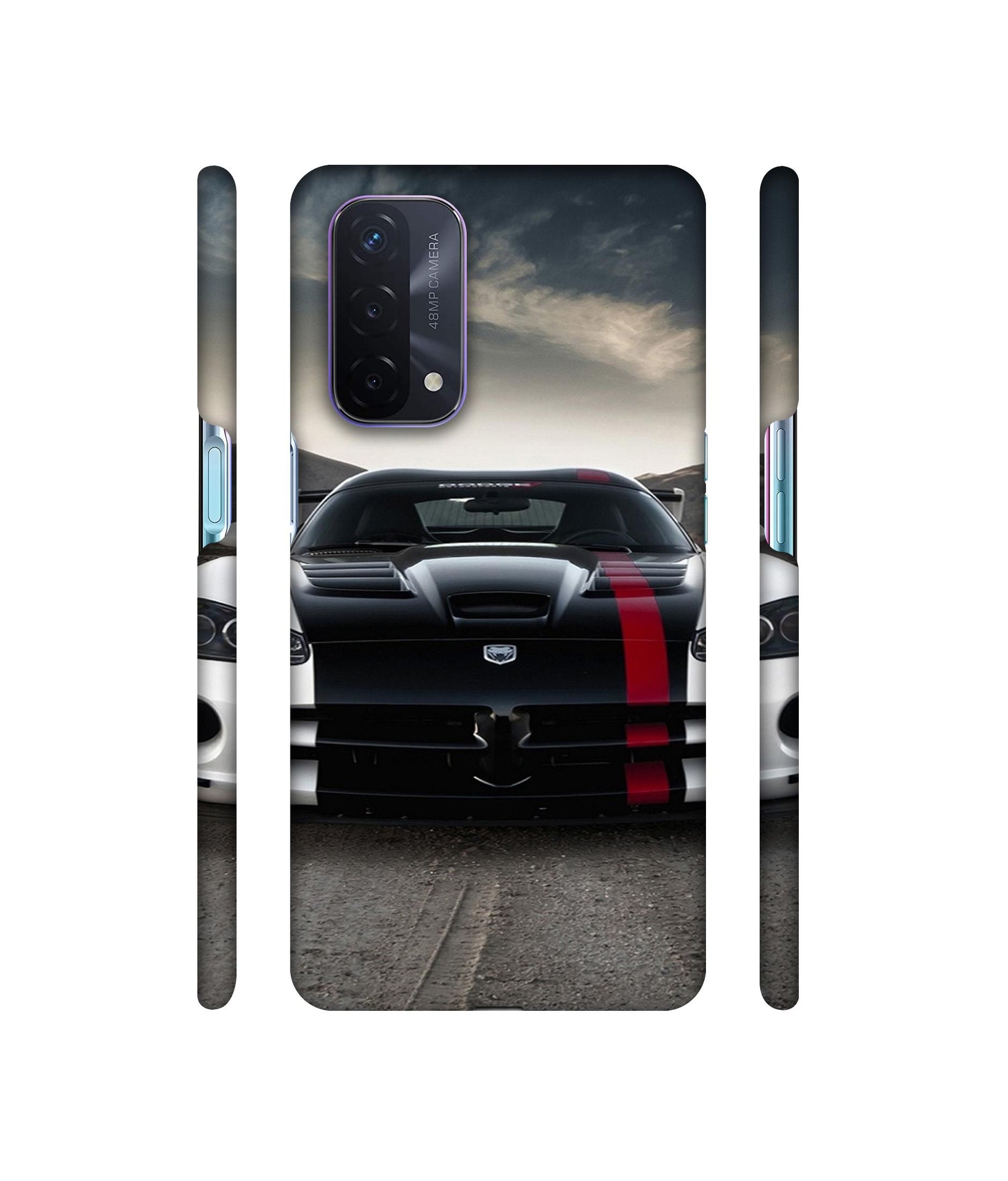 Sports Car Pattern Designer Hard Back Cover for Oppo A74 5G