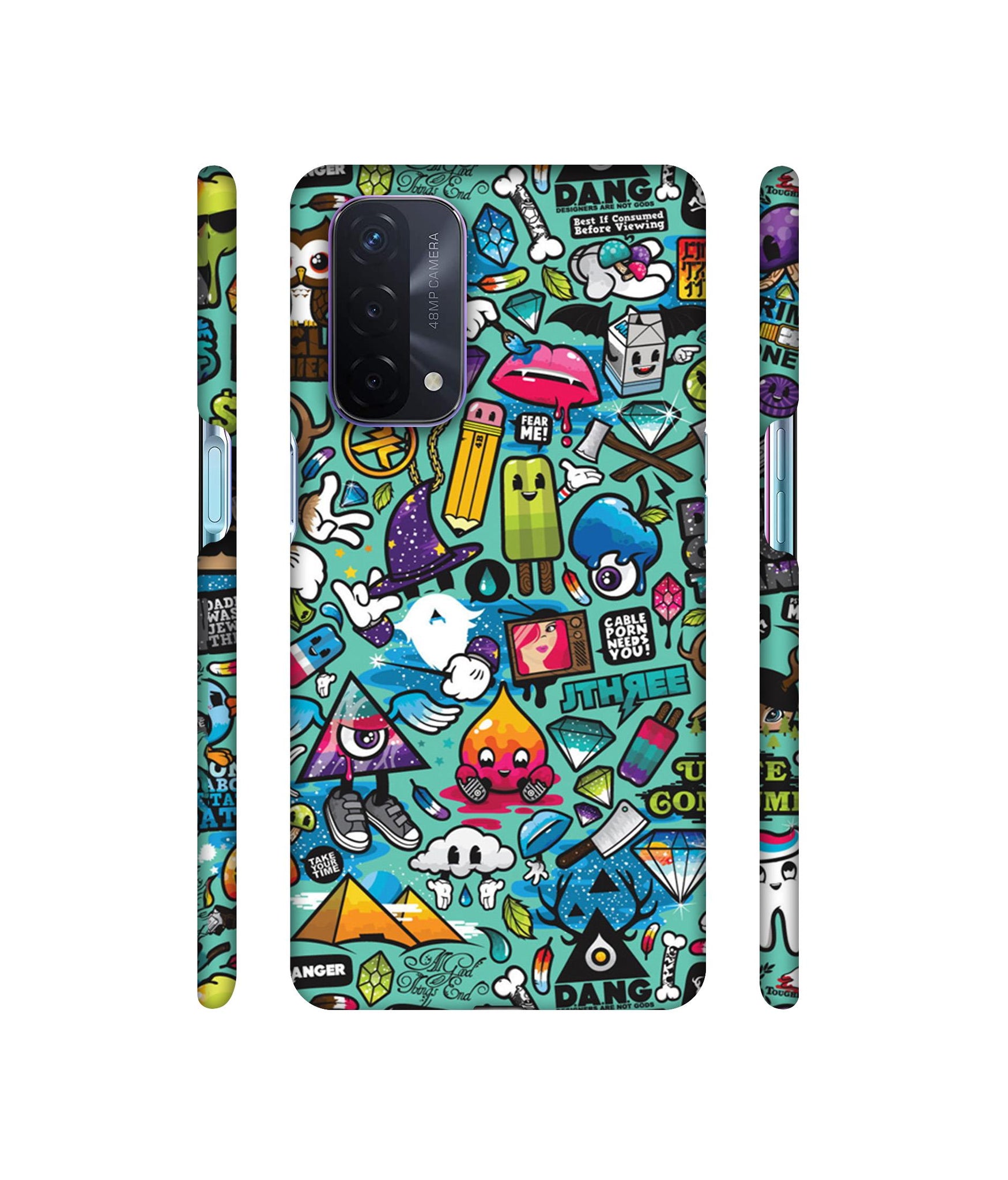 Crazy Designer Hard Back Cover for Oppo A74 5G