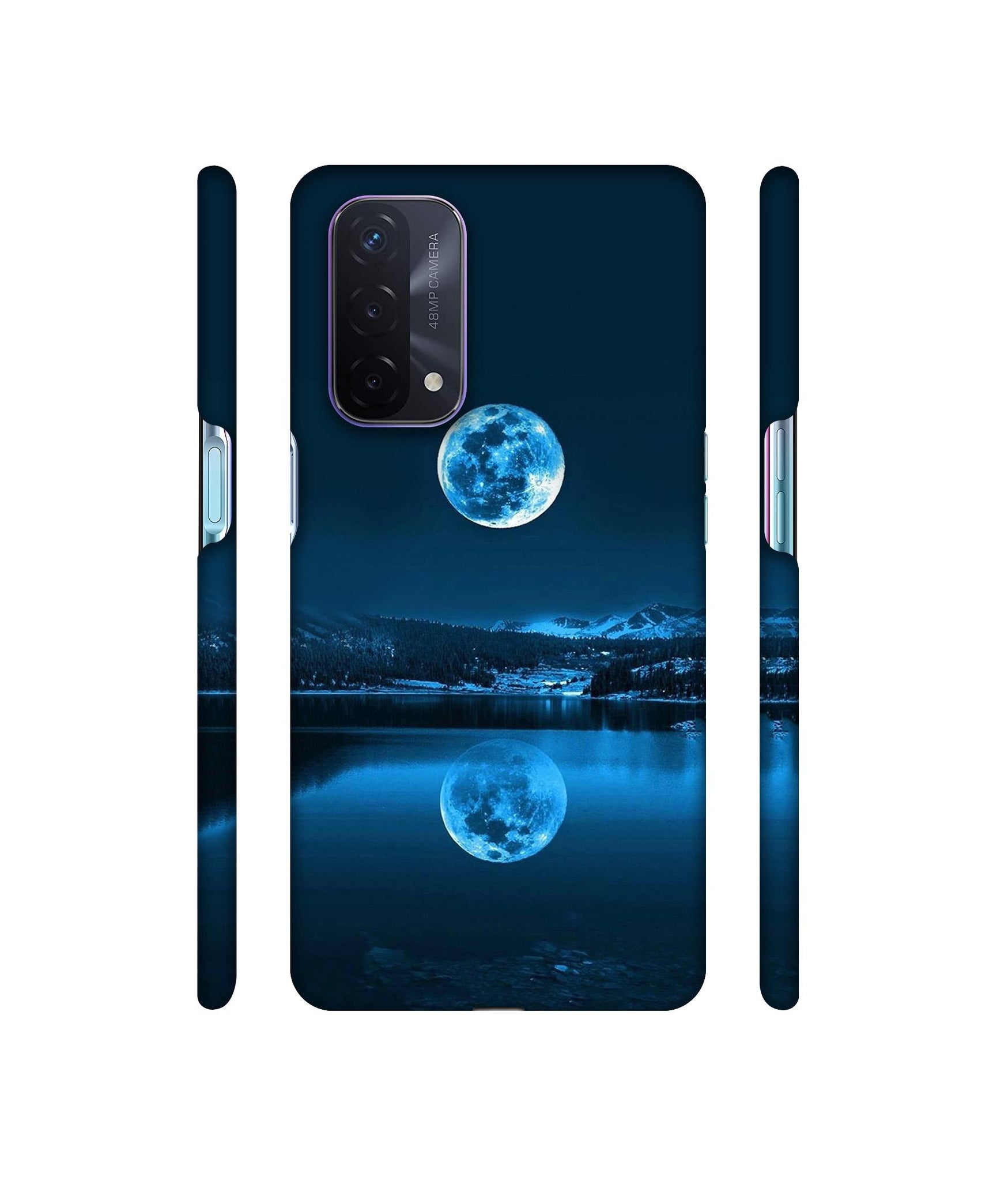 Moon Pattern Print Designer Hard Back Cover for Oppo A74 5G