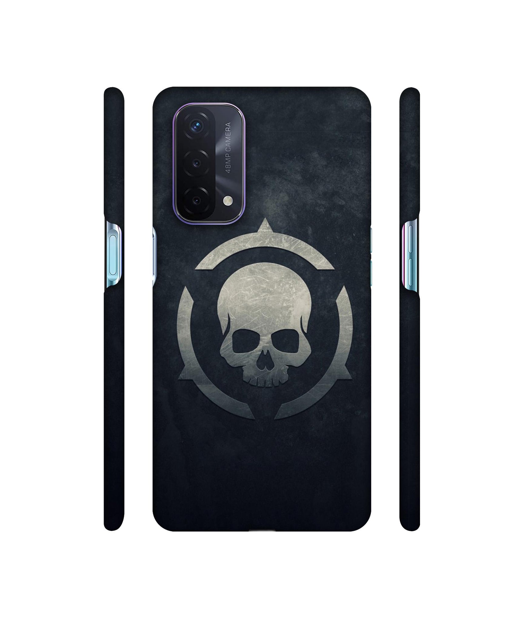 Skull Pattern Print Designer Hard Back Cover for Oppo A74 5G