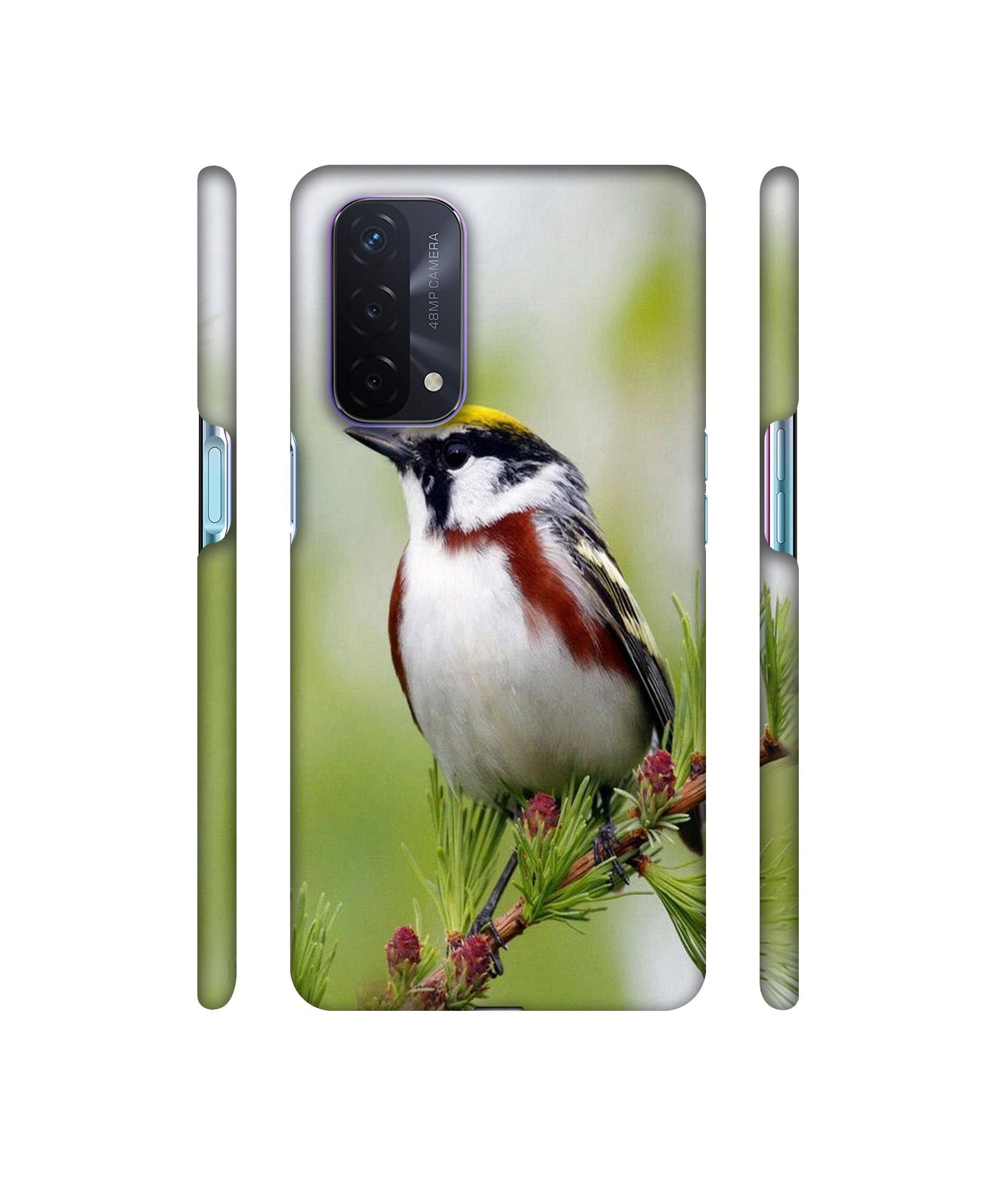 Bird Pattern Designer Hard Back Cover for Oppo A74 5G