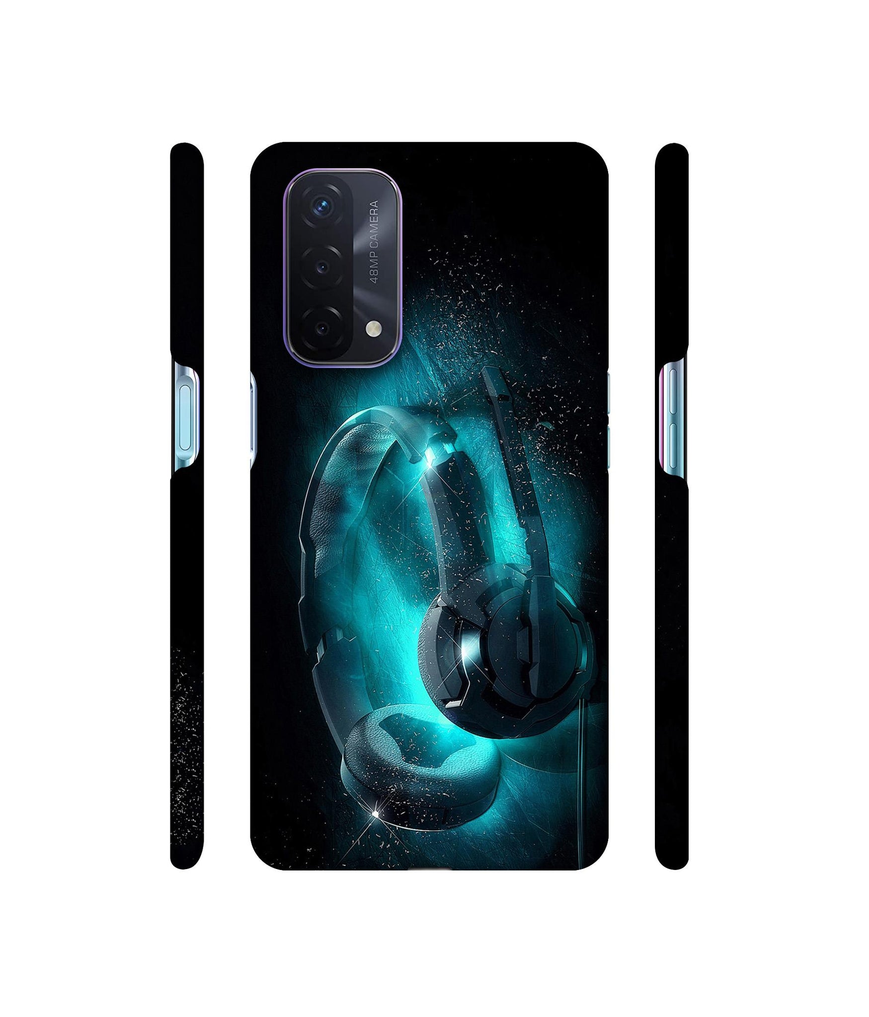 Cool Headphone Designer Hard Back Cover for Oppo A74 5G