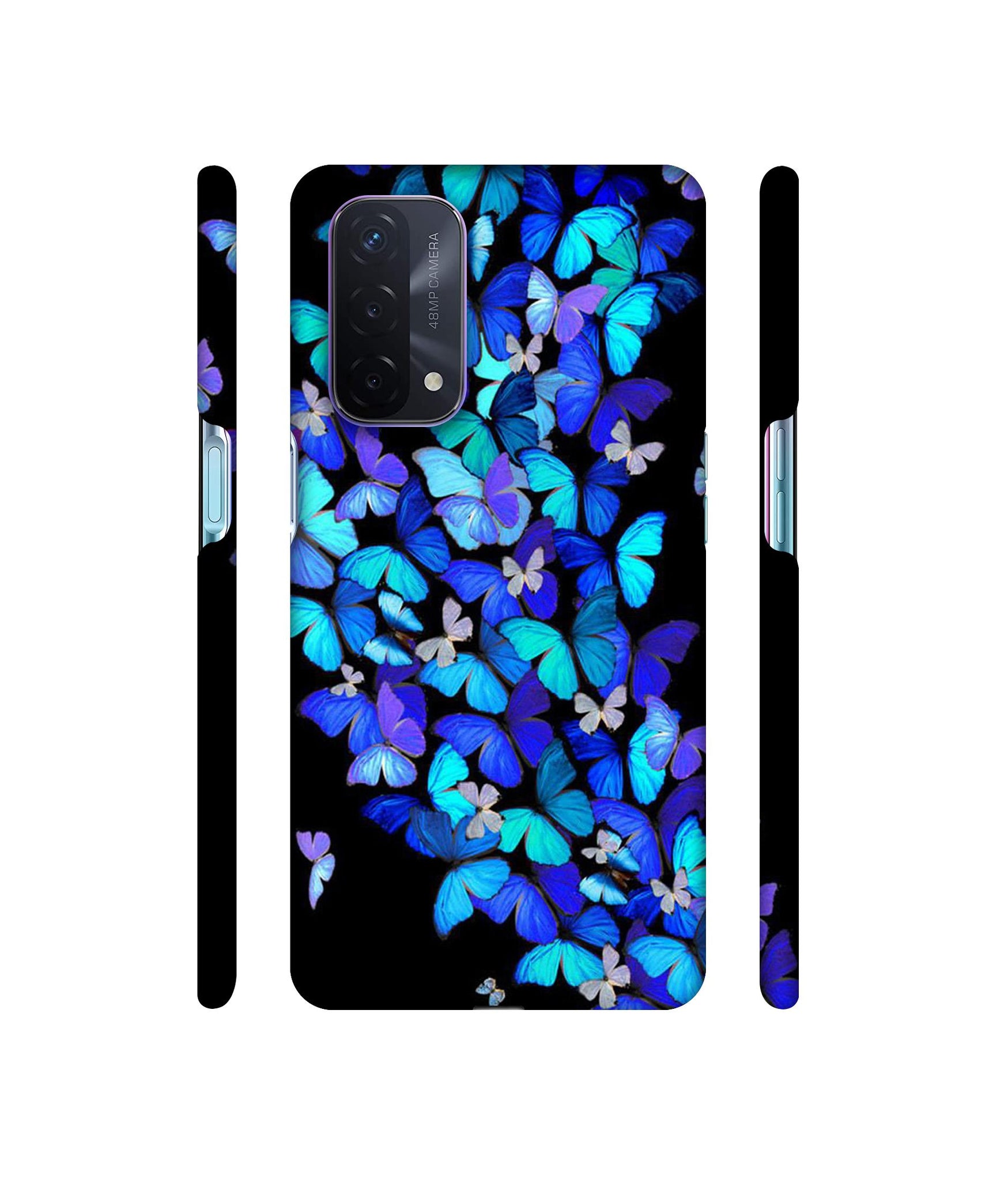 Butterfly Pattern Designer Hard Back Cover for Oppo A74 5G
