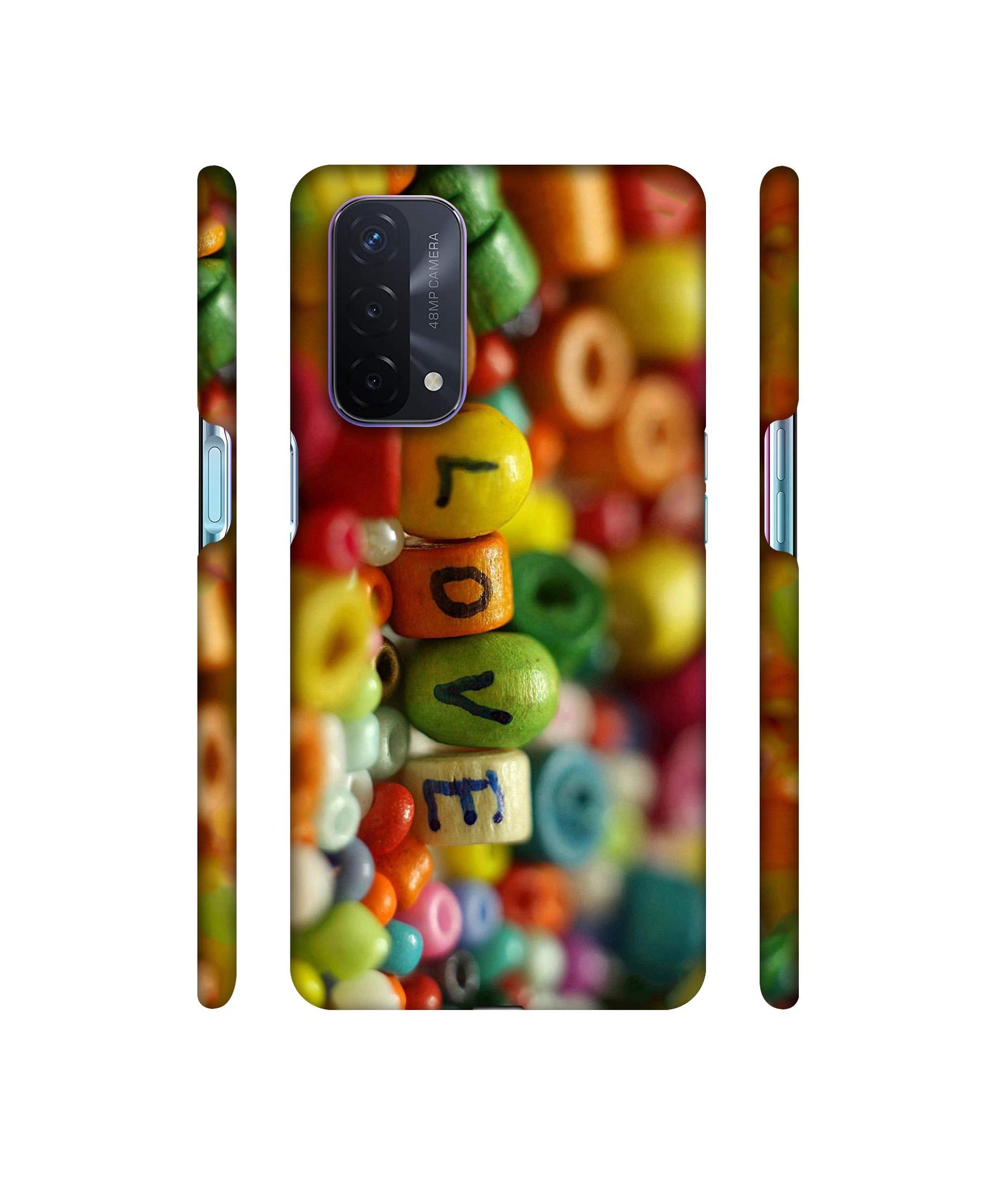 Colorful Love Designer Hard Back Cover for Oppo A74 5G