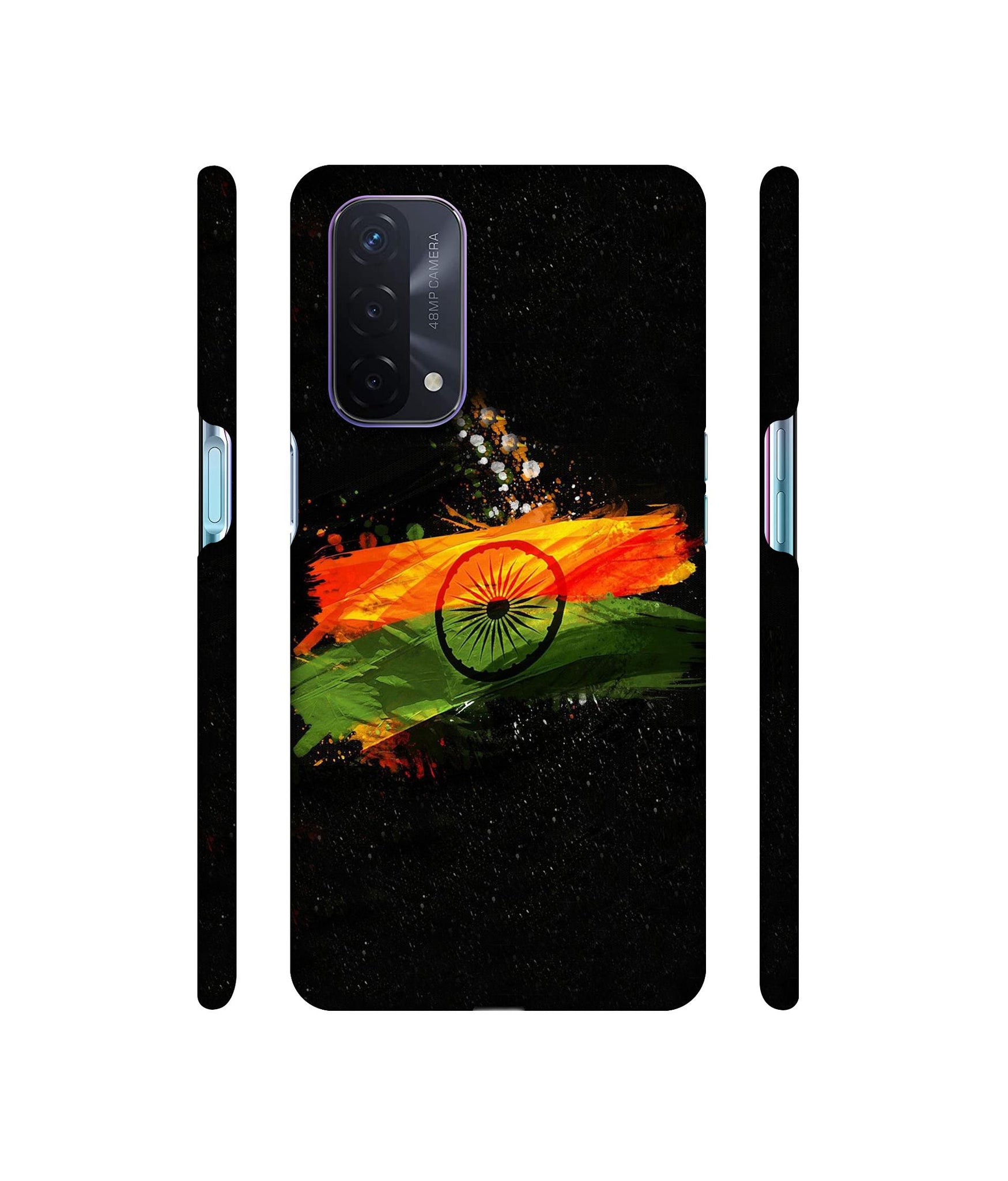 Indian Flag Designer Hard Back Cover for Oppo A74 5G