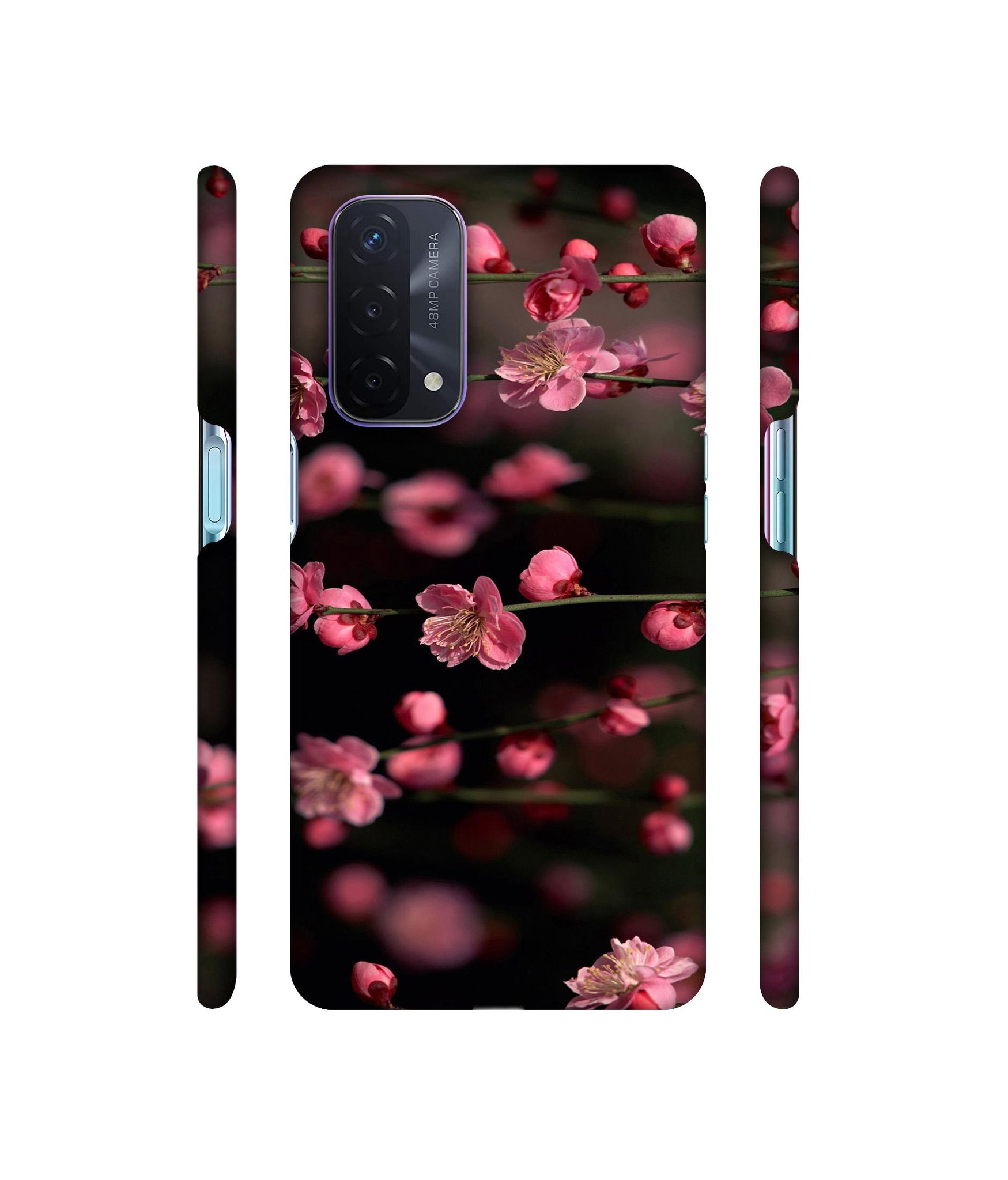 Pink Flowers Designer Hard Back Cover for Oppo A74 5G