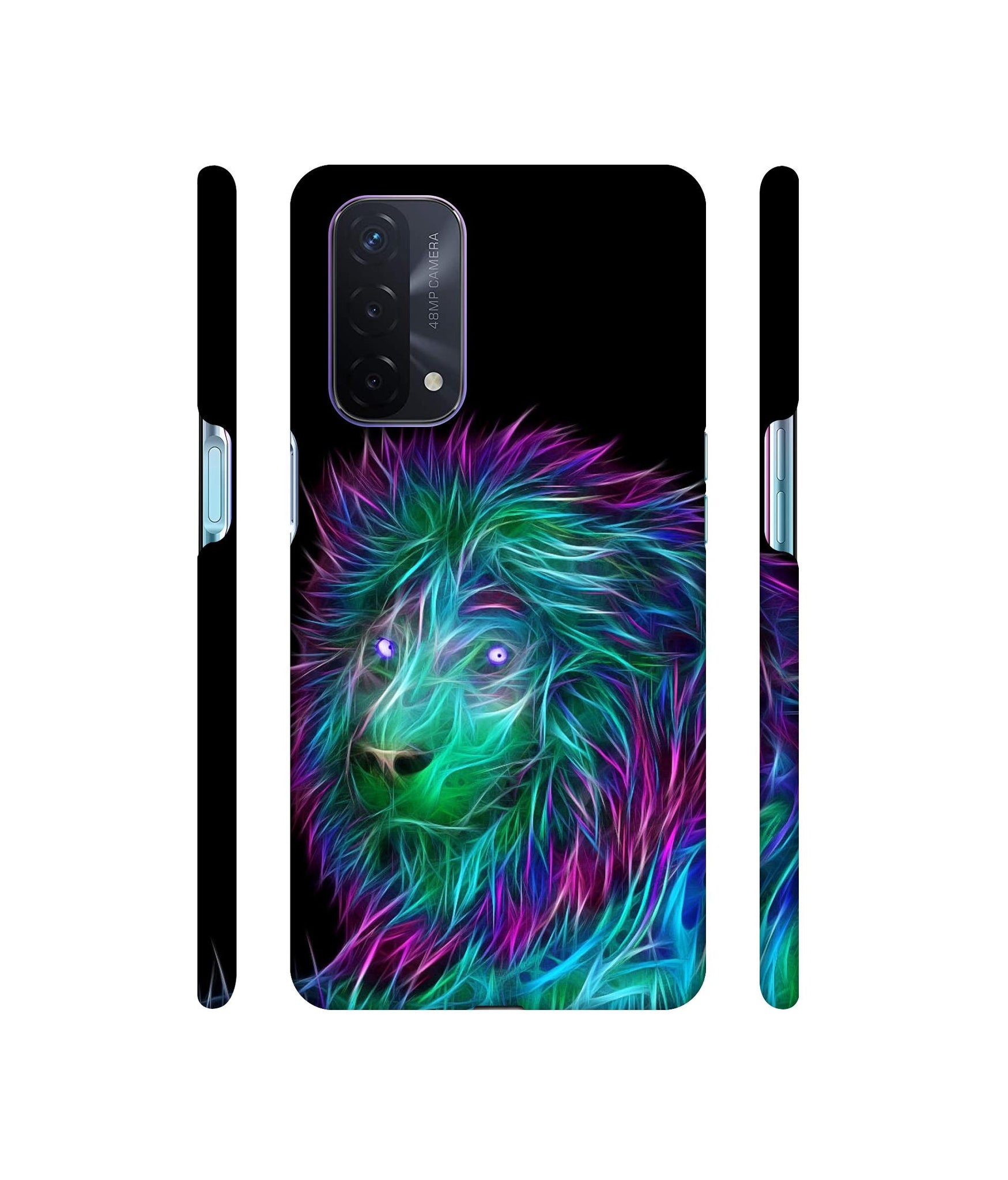 3D Lion Designer Hard Back Cover for Oppo A74 5G