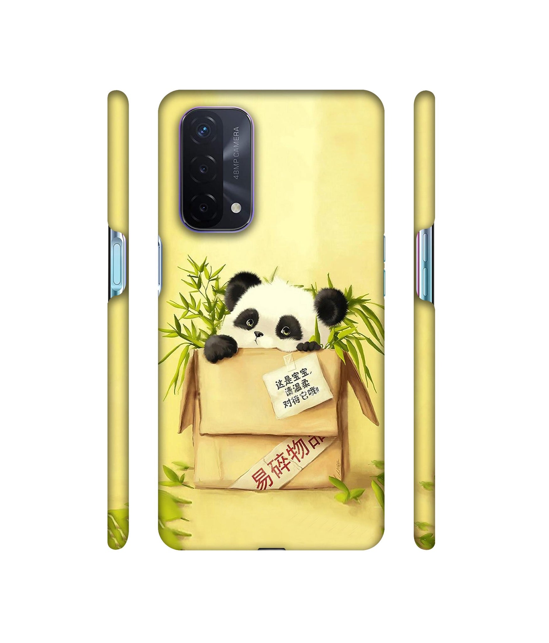 Panda In Box Designer Hard Back Cover for Oppo A74 5G