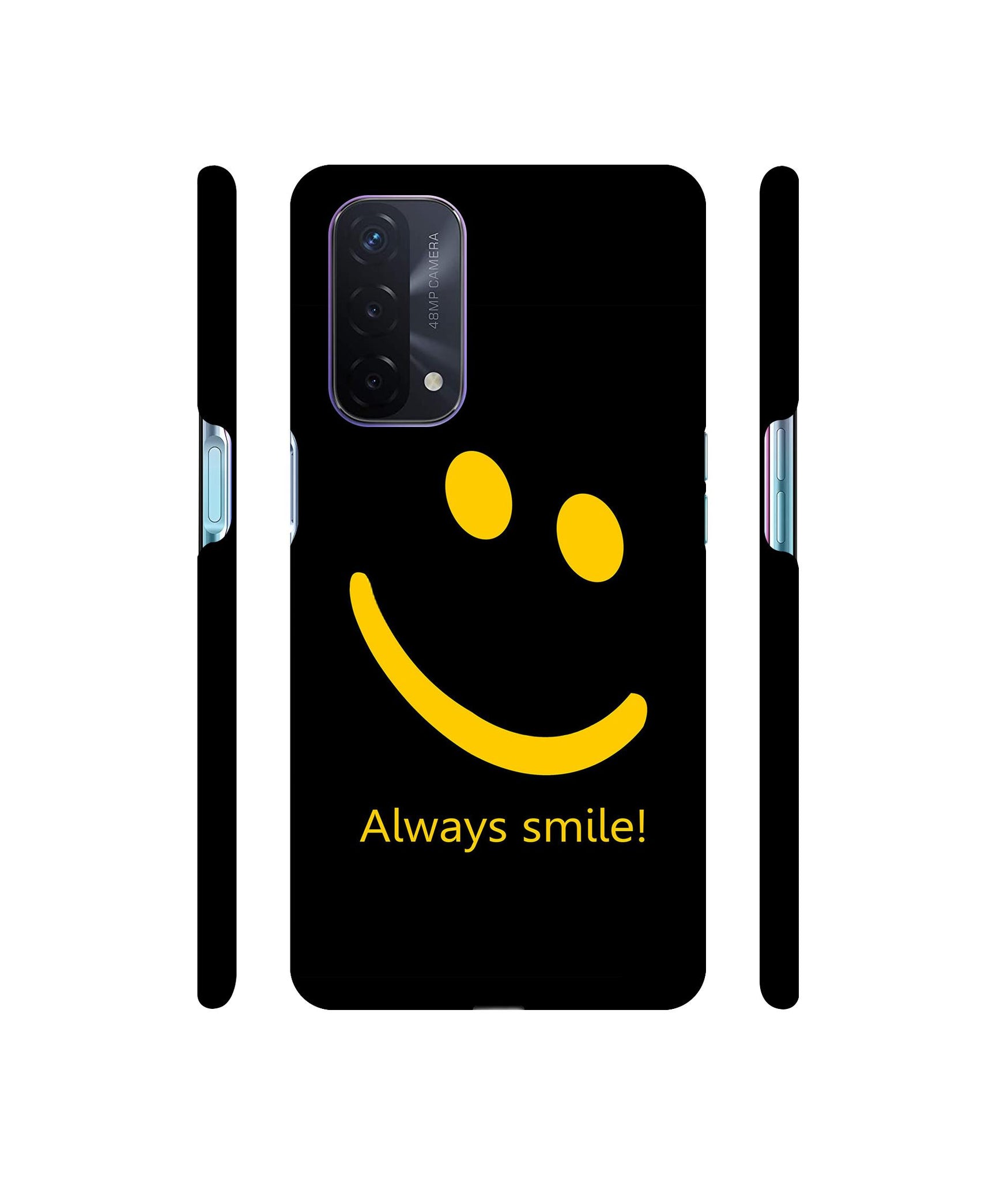 Always Smile Quote Designer Hard Back Cover for Oppo A74 5G