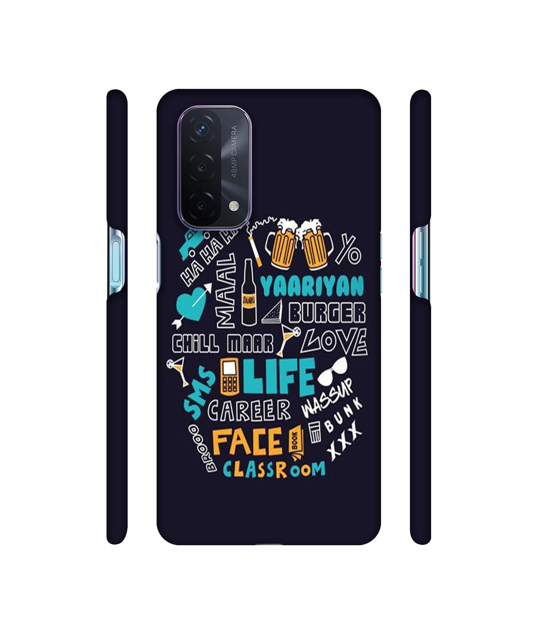 Funny Quote Designer Hard Back Cover for Oppo A74 5G