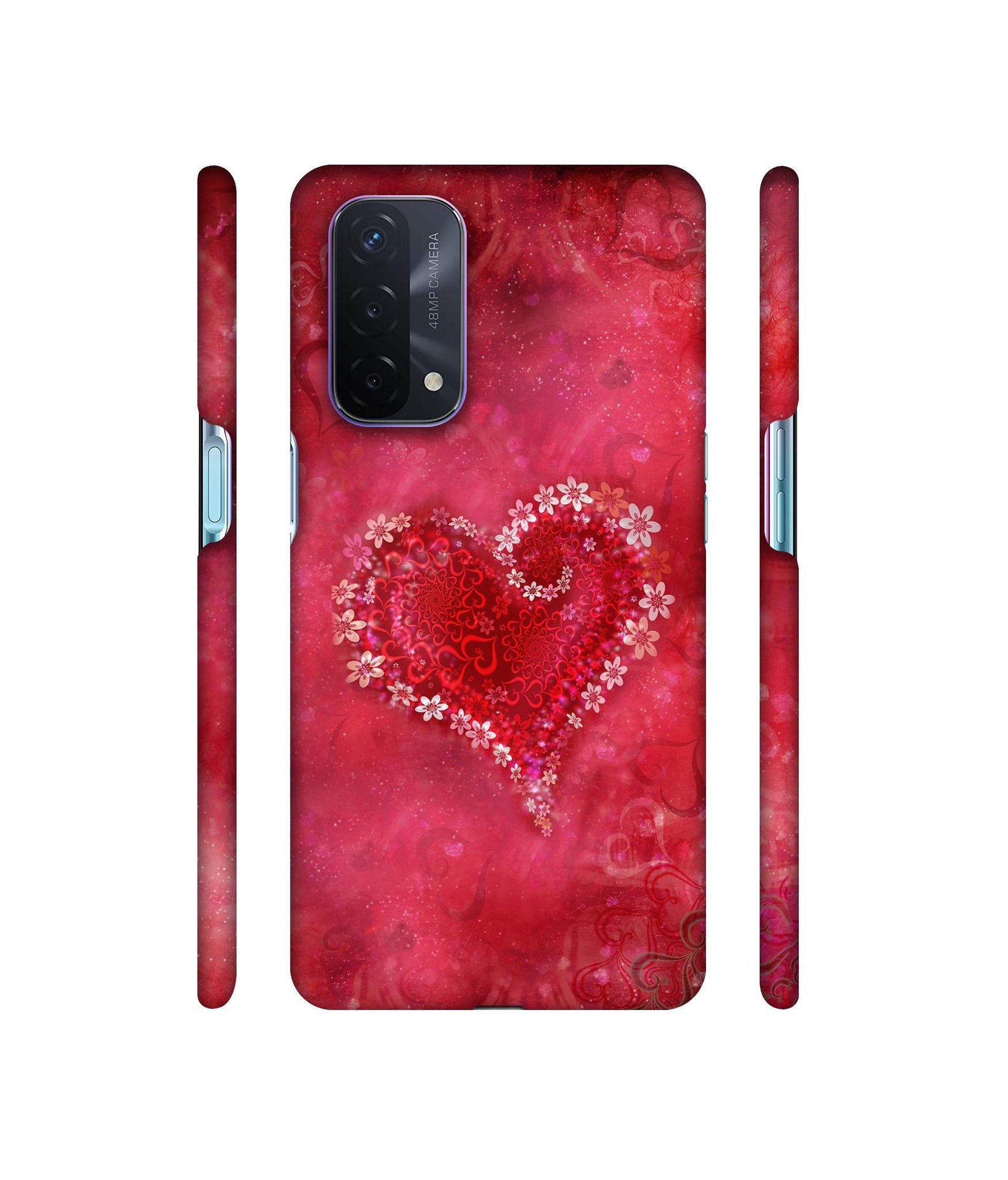 Heart Designer Hard Back Cover for Oppo A74 5G
