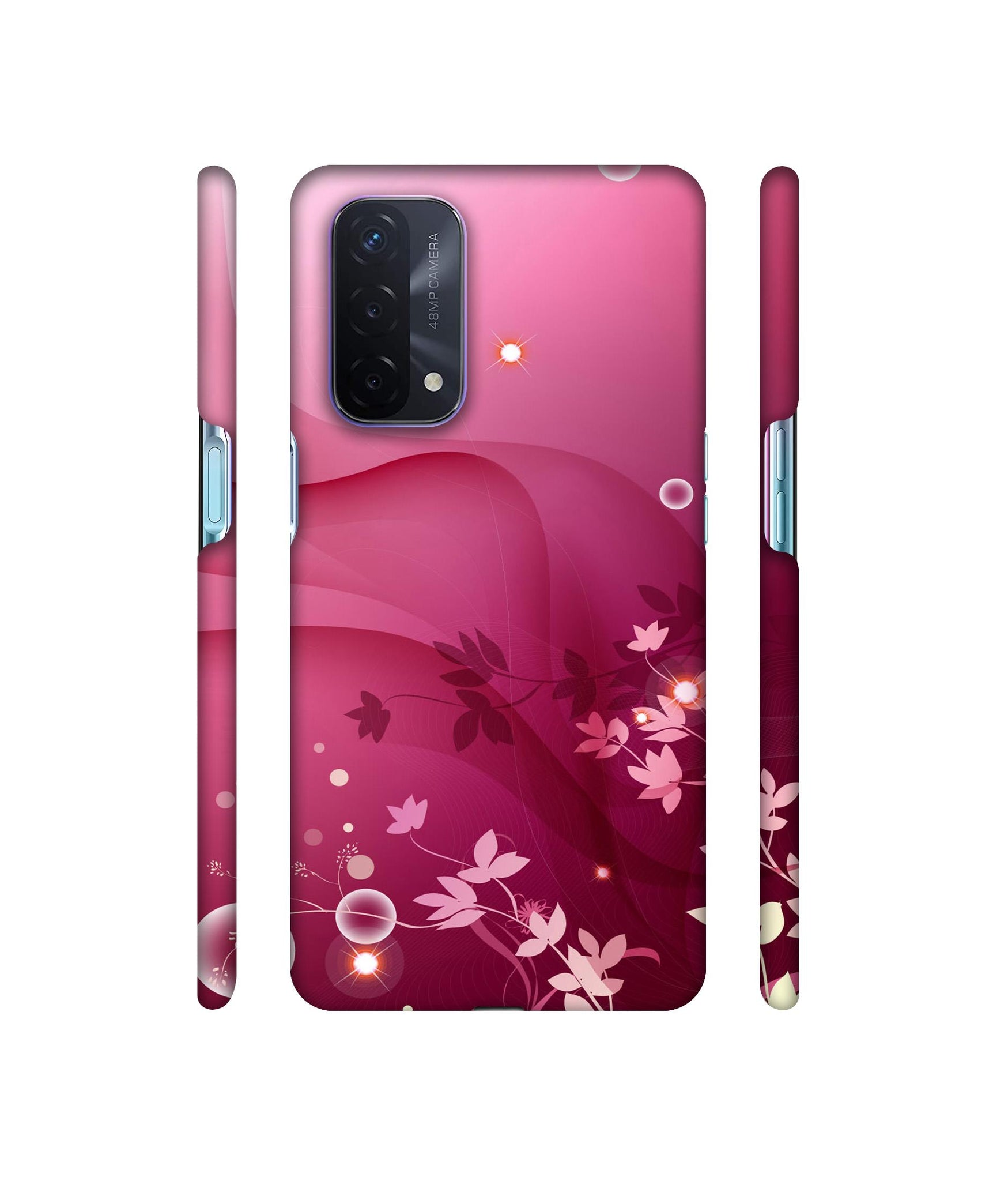 Pink Abstract Designer Hard Back Cover for Oppo A74 5G