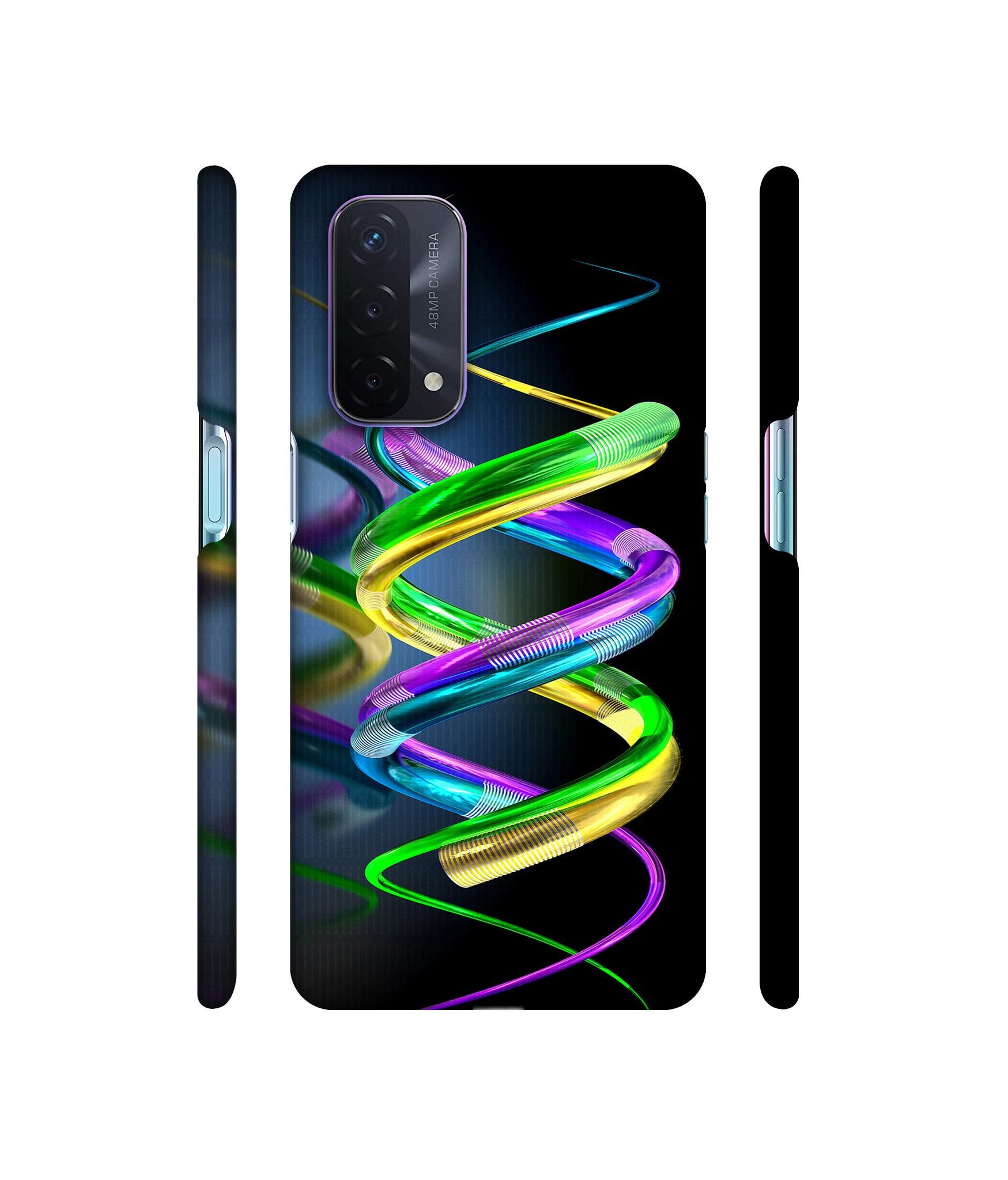 3D Spiral Designer Hard Back Cover for Oppo A74 5G
