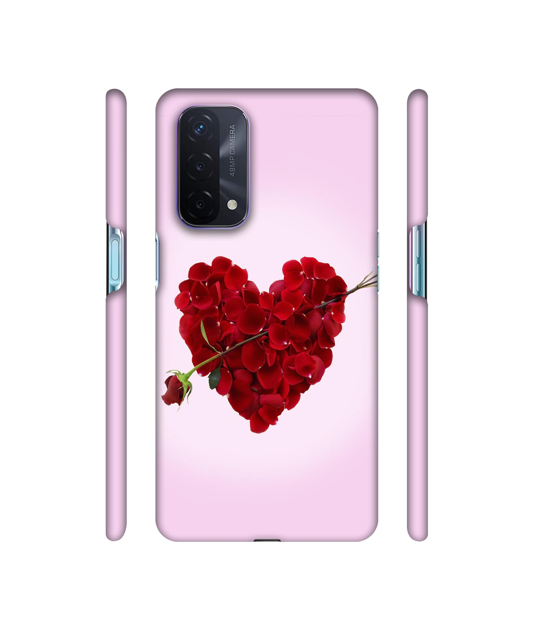 Heart Flower Designer Hard Back Cover for Oppo A74 5G