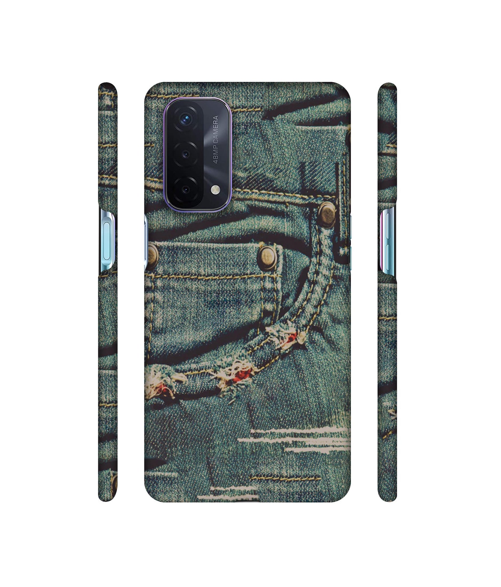 Jeans Designer Hard Back Cover for Oppo A74 5G