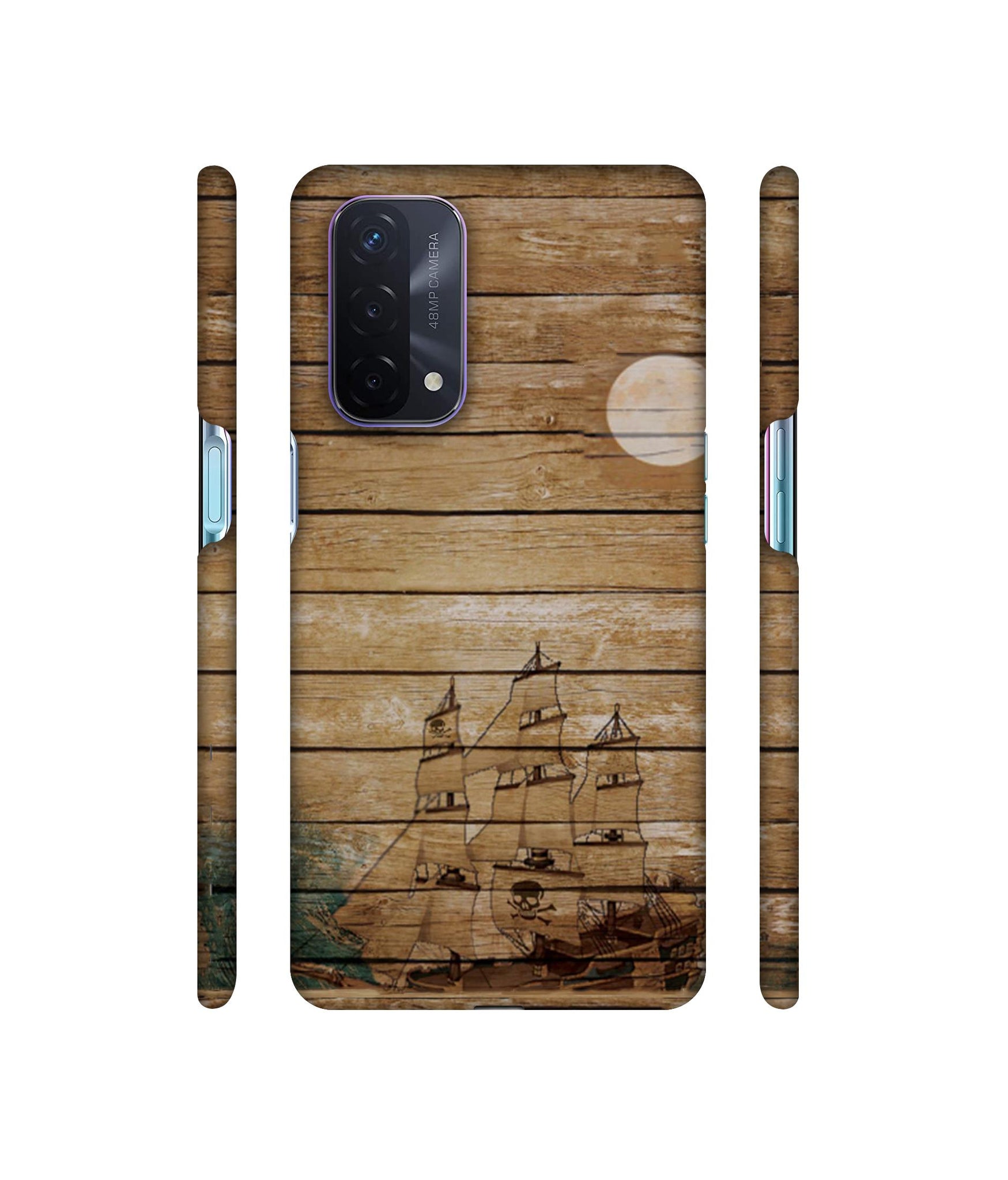 Wooden Pattern Designer Hard Back Cover for Oppo A74 5G