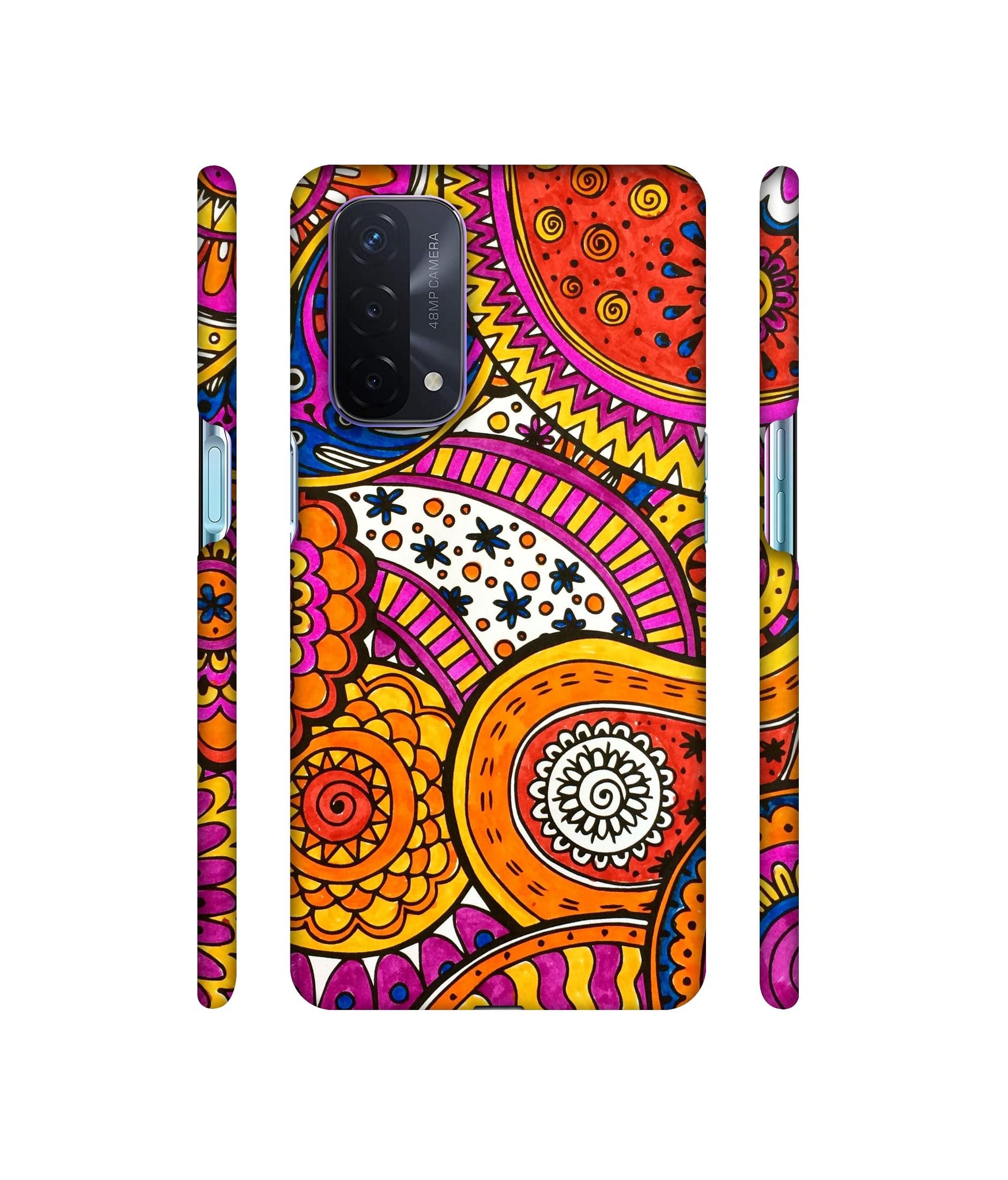 Rangoli Paisley Art Designer Hard Back Cover for Oppo A74 5G