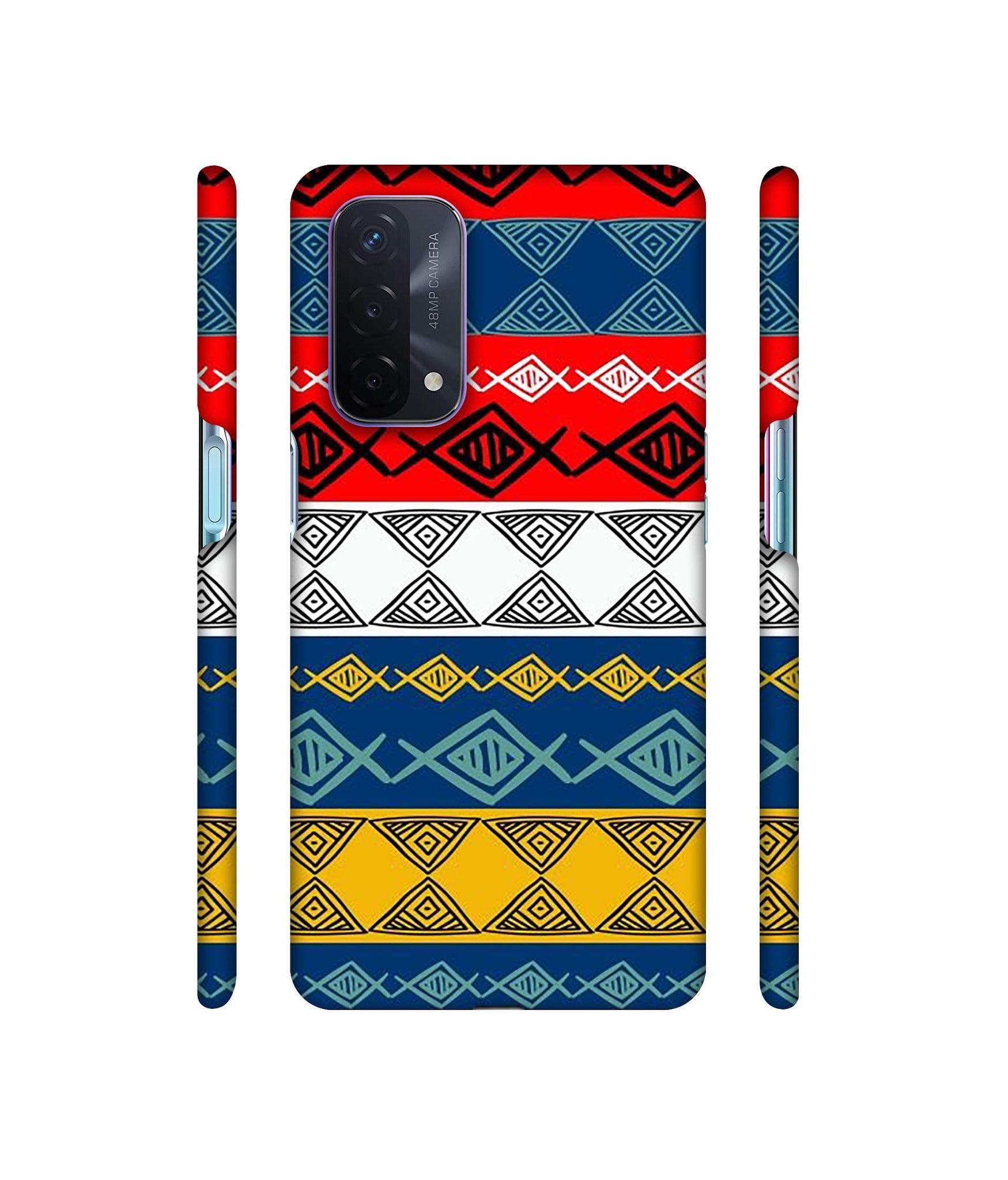 Colorful Hand Made Rangoli Art Designer Hard Back Cover for Oppo A74 5G