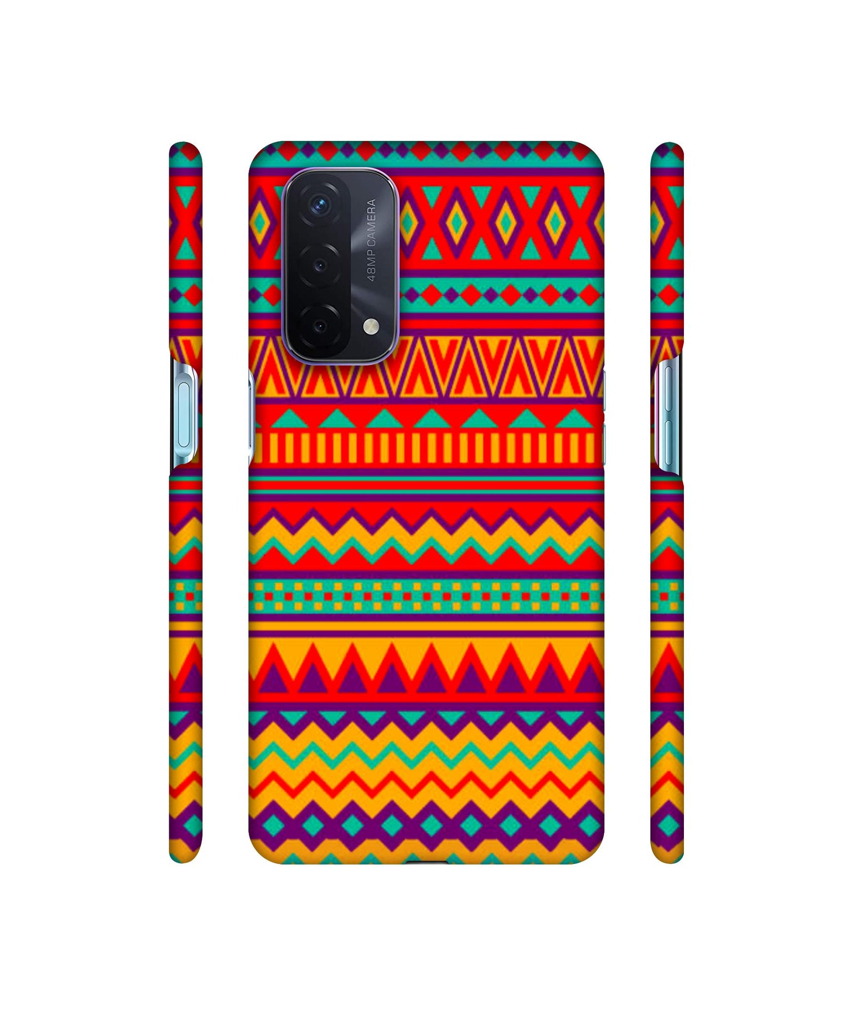 Multicolor Rangoli Art Designer Hard Back Cover for Oppo A74 5G