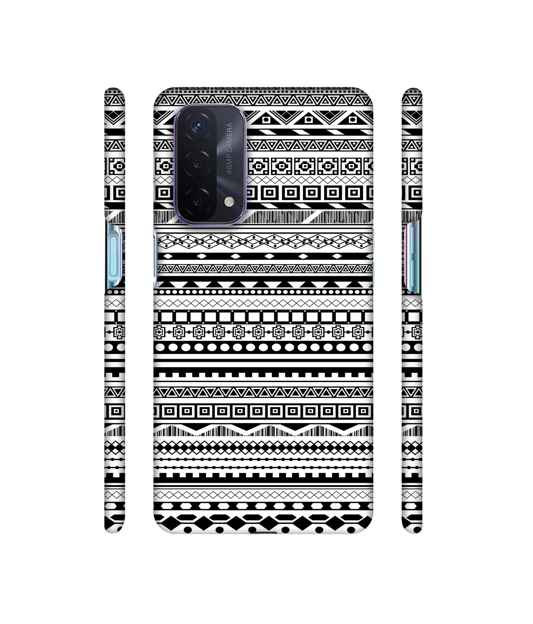 Black & White Patterns Designer Hard Back Cover for Oppo A74 5G