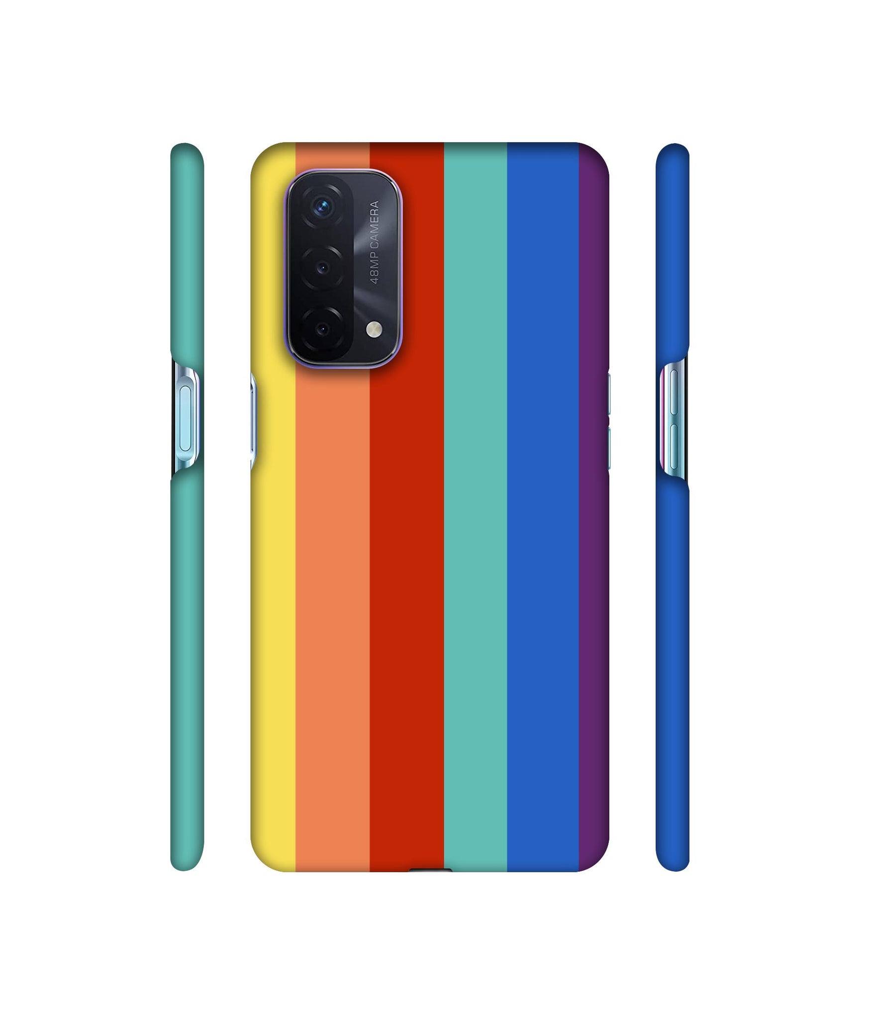 Rainbow Colors Designer Hard Back Cover for Oppo A74 5G