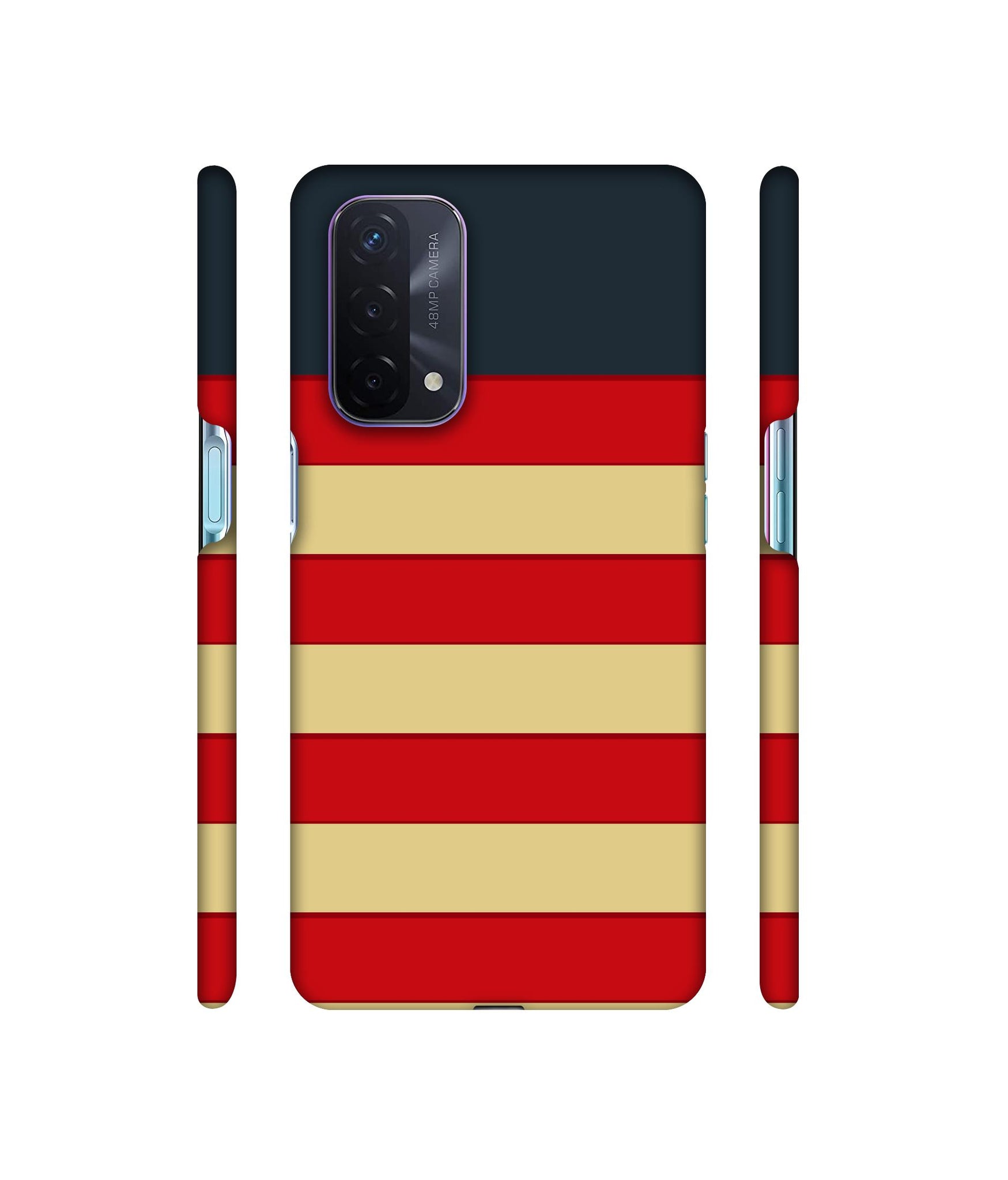 Multicolor Lines Designer Hard Back Cover for Oppo A74 5G
