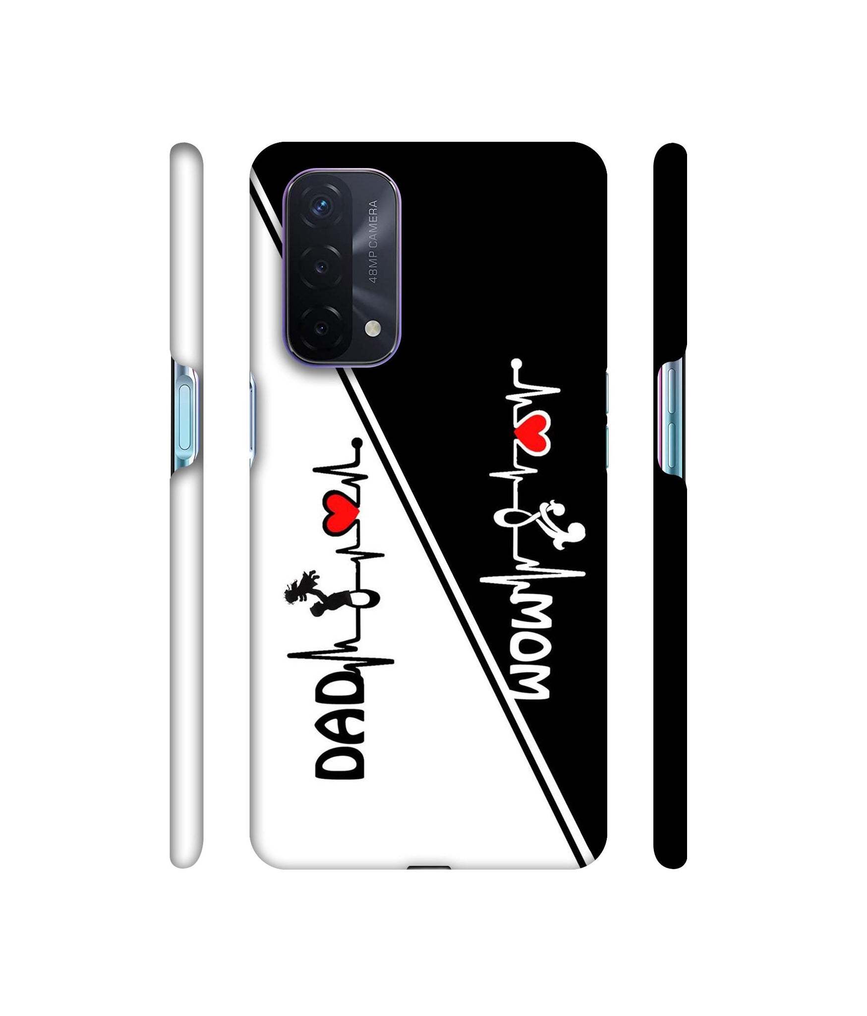 Mom and Dad Lover Designer Hard Back Cover for Oppo A74 5G