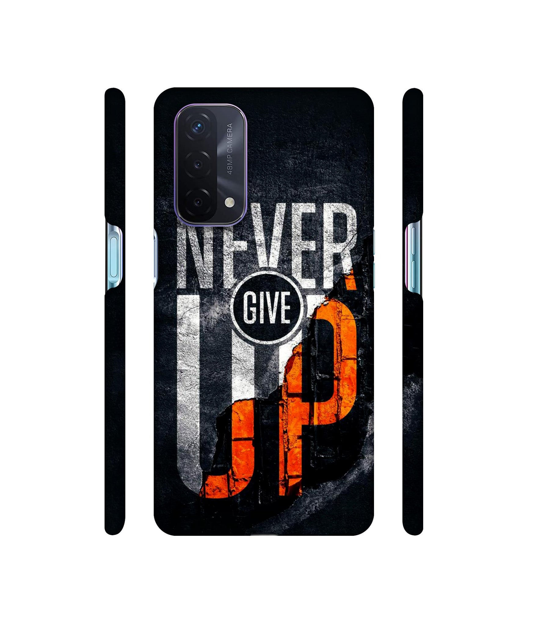 Never Give Up Designer Hard Back Cover for Oppo A74 5G