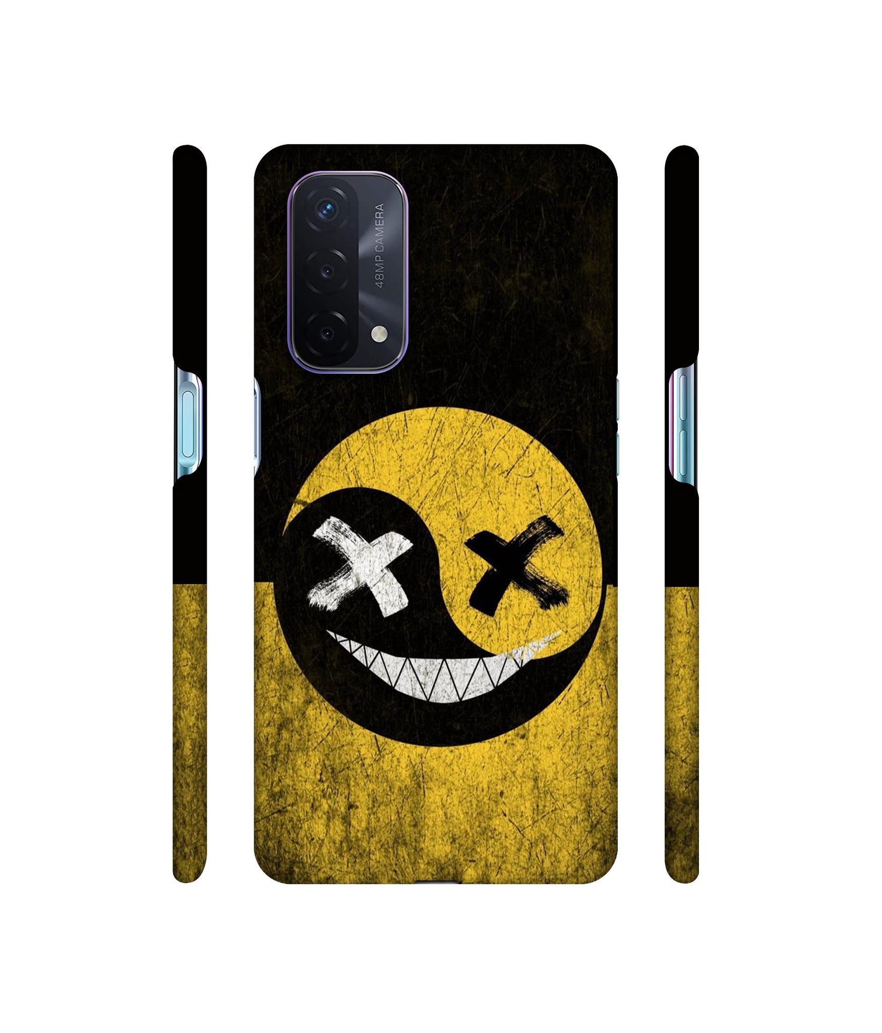 Double Face Smile Designer Hard Back Cover for Oppo A74 5G