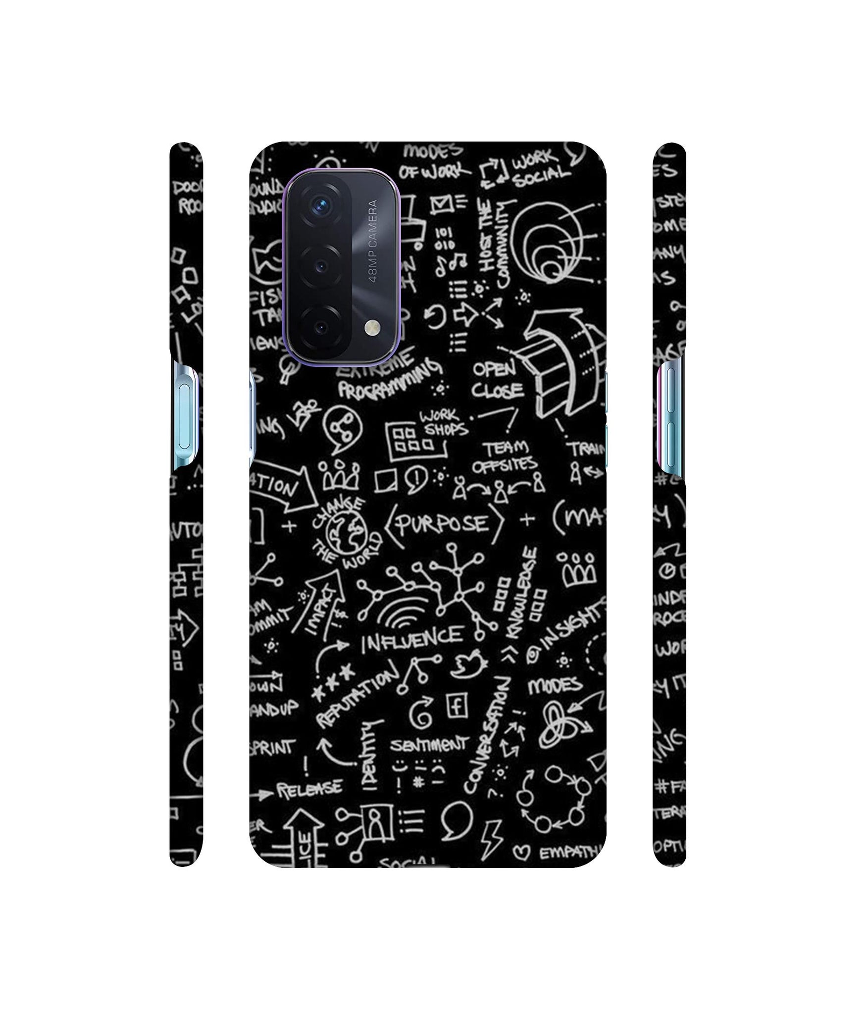 Formulas Designer Hard Back Cover for Oppo A74 5G