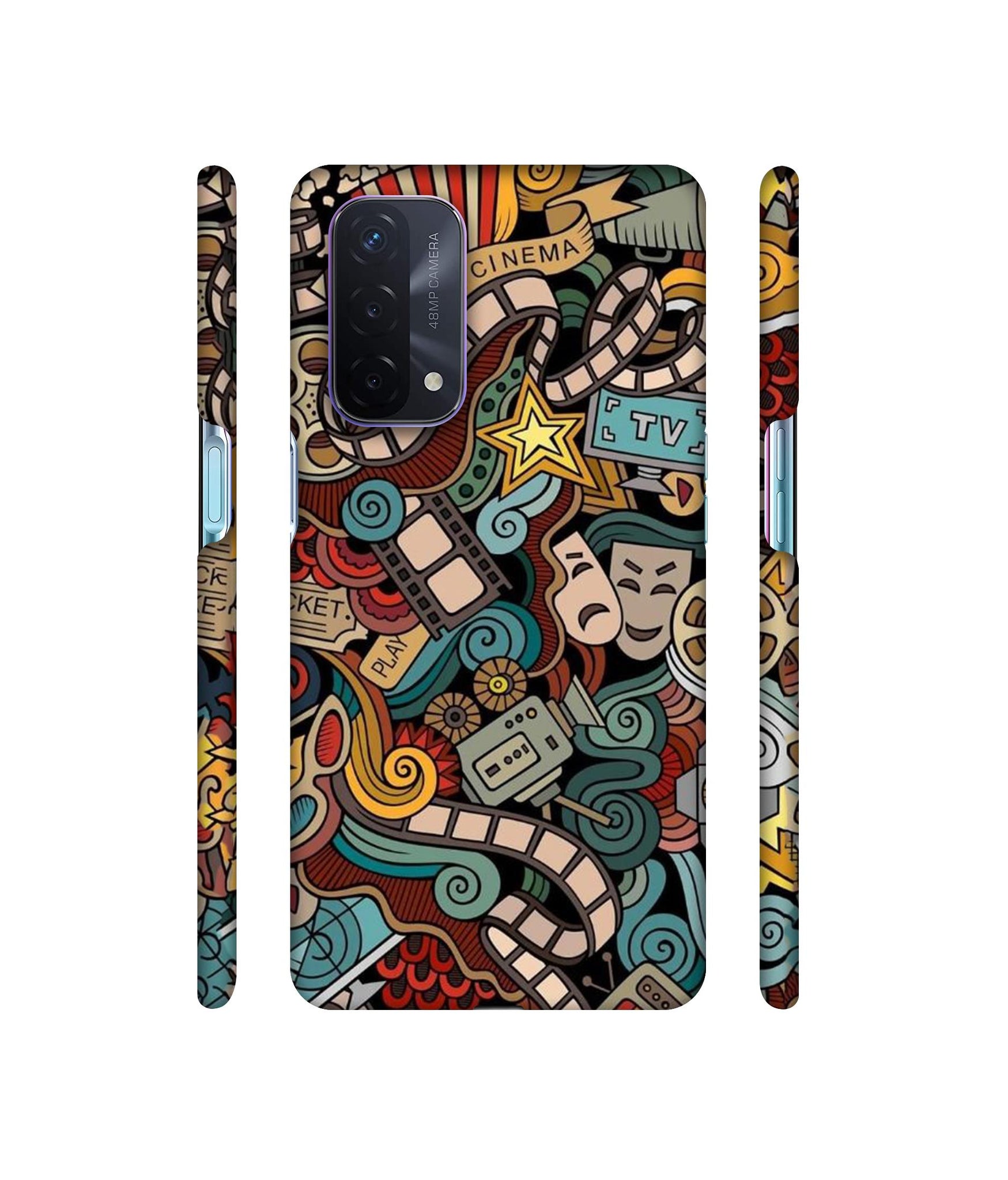 Movies Designer Hard Back Cover for Oppo A74 5G