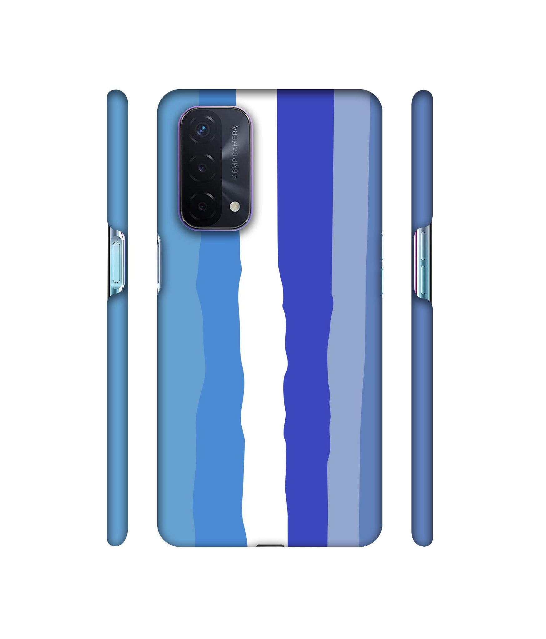 Blue Shade Rainbow Designer Hard Back Cover for Oppo A74 5G