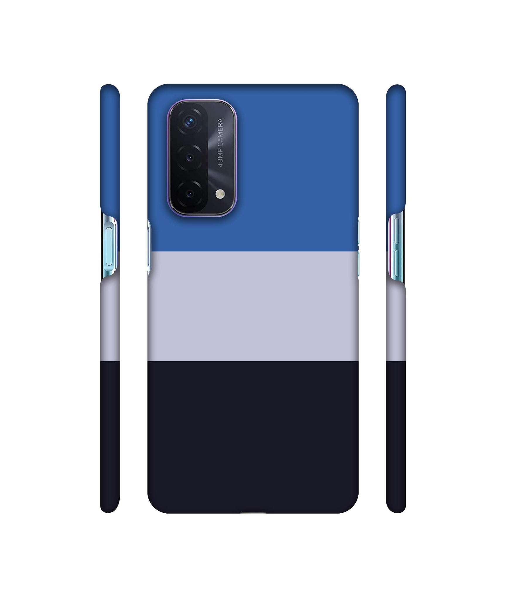 Three Colour Straps Designer Hard Back Cover for Oppo A74 5G