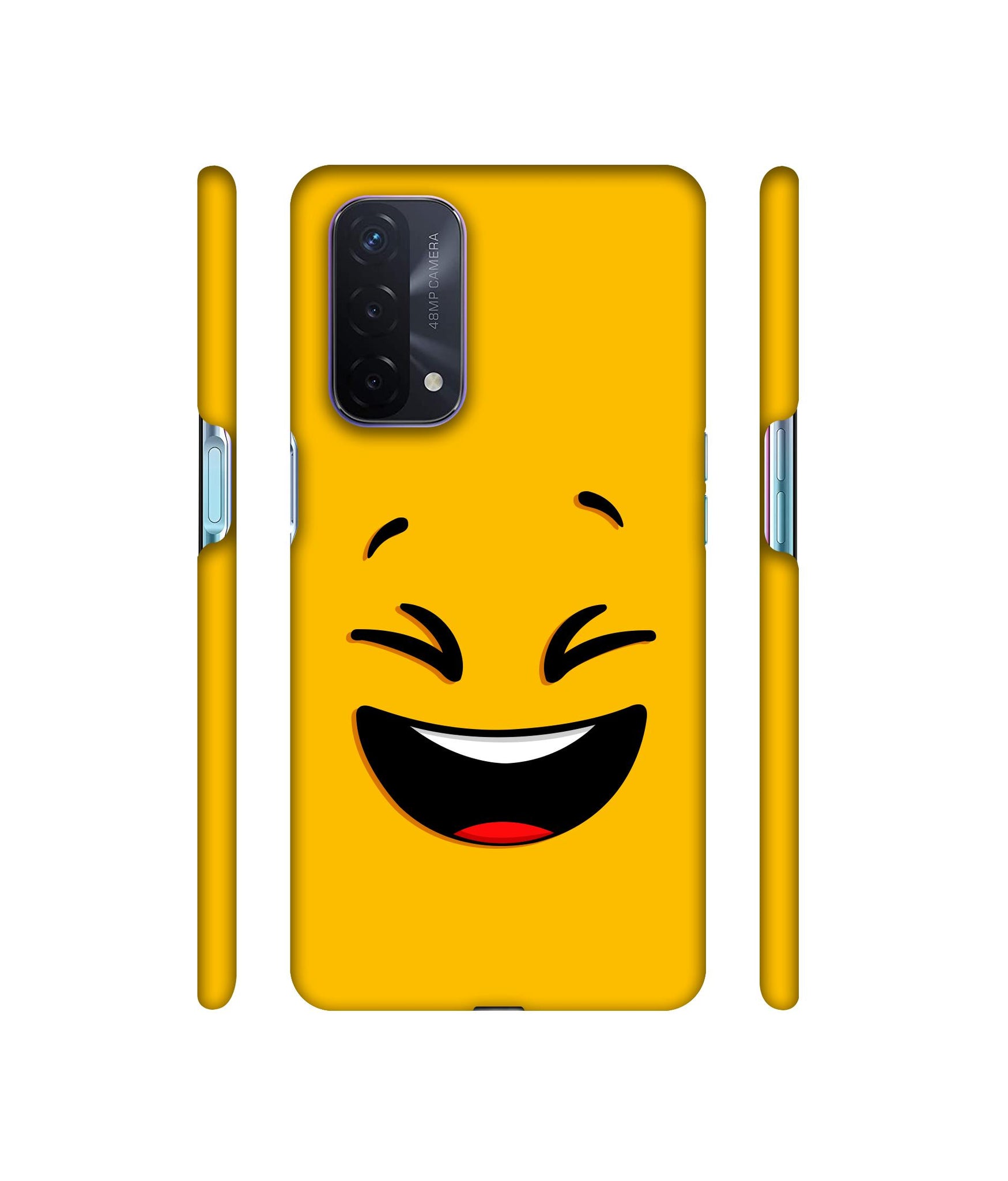 Smile Face Designer Hard Back Cover for Oppo A74 5G