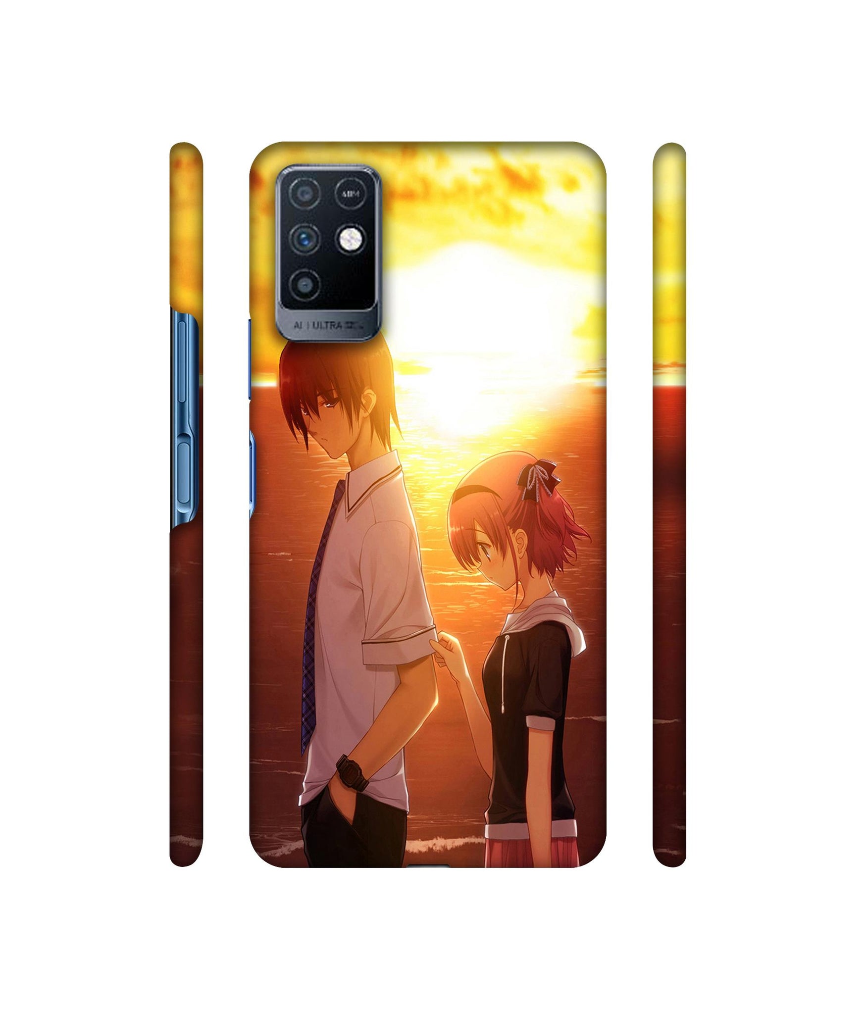 Girl Boy Sunset Sea Designer Hard Back Cover for Infinix Note 10