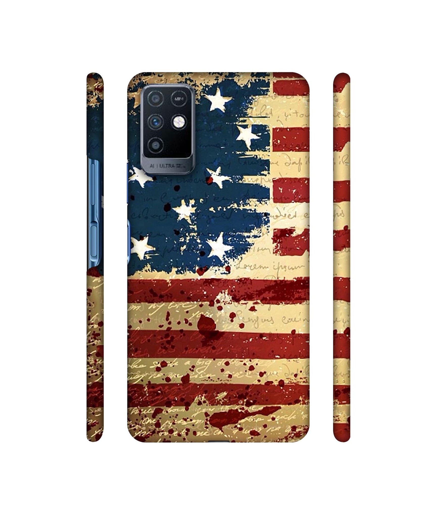 Colorful USA Flag Designer Hard Back Cover for Infinix Note 10