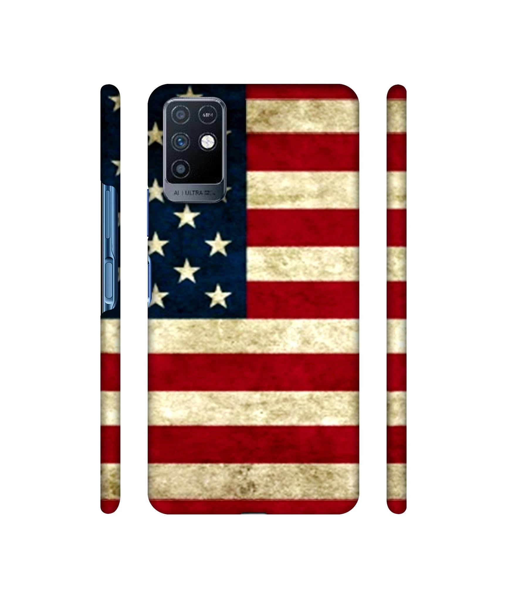 Multicoloured USA Flag Designer Hard Back Cover for Infinix Note 10